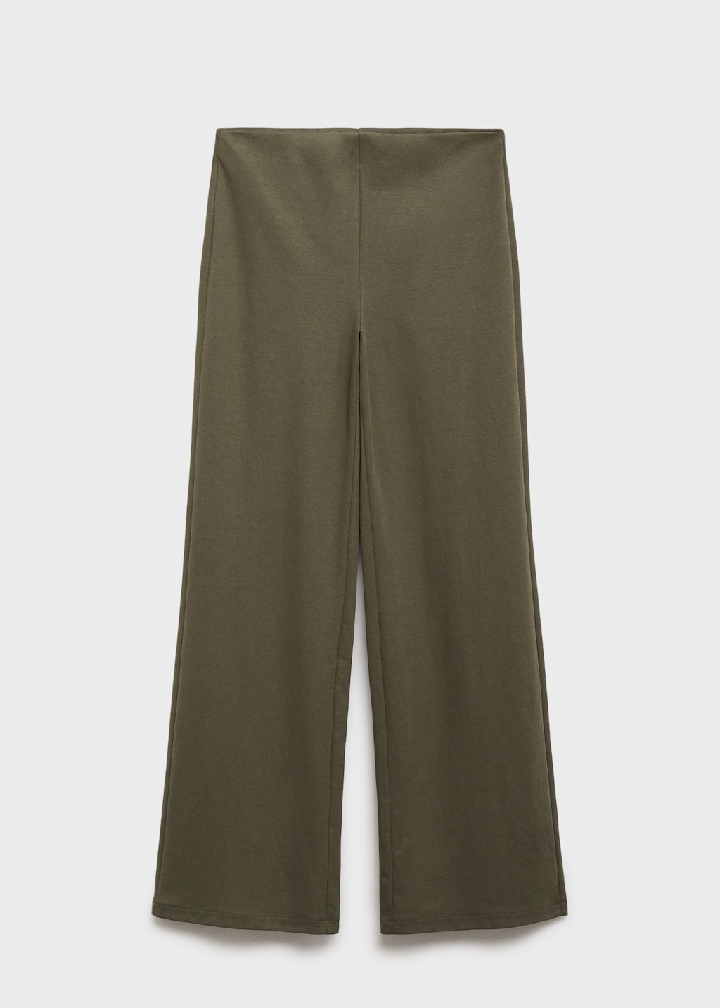 Straight-fit pants with elastic waist