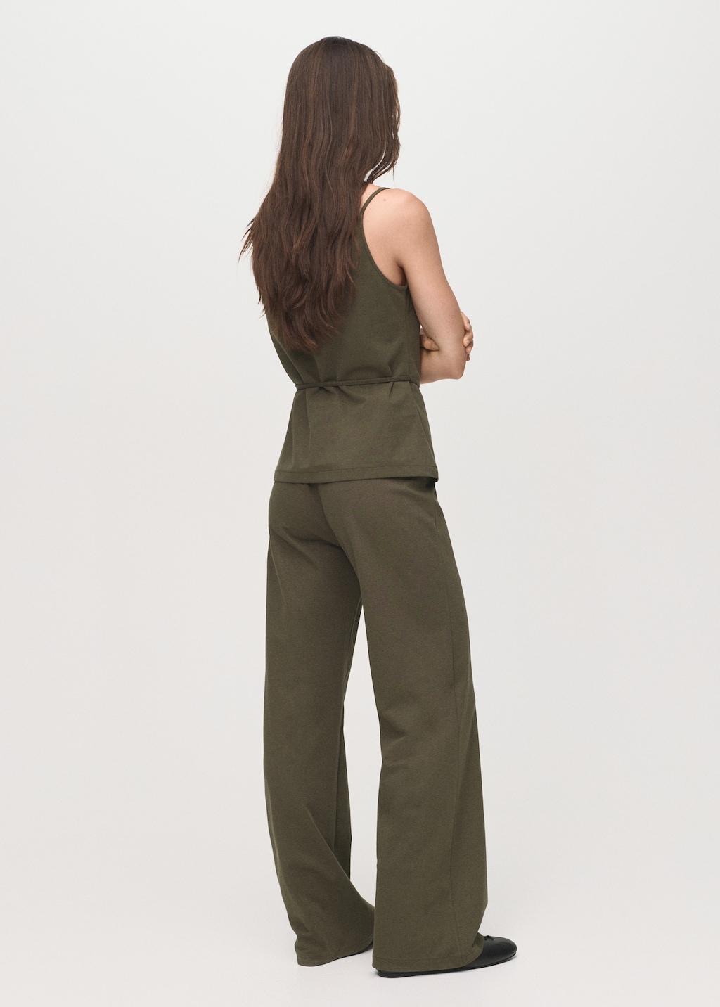 Straight-fit pants with elastic waist - image 3