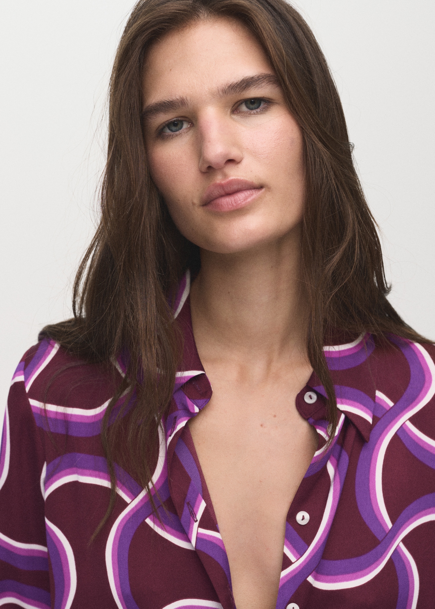 Shirt with abstract print - Women | MANGO USA