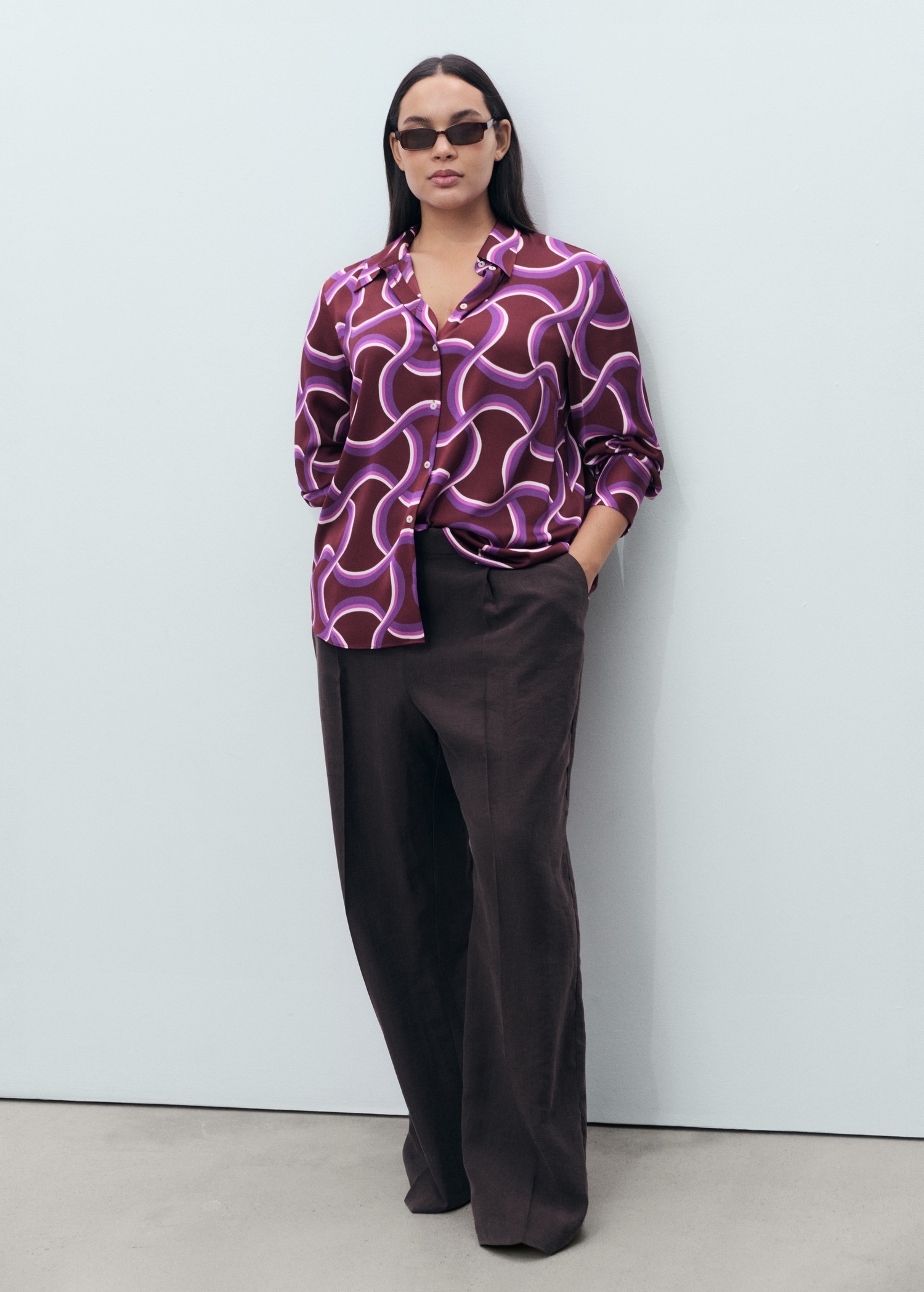 Shirt with abstract print - Women | MANGO USA