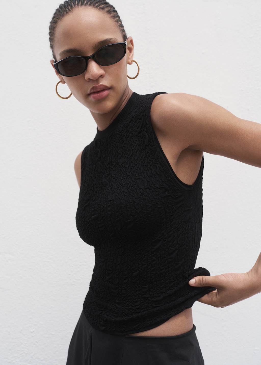 Mango Textured crepe top