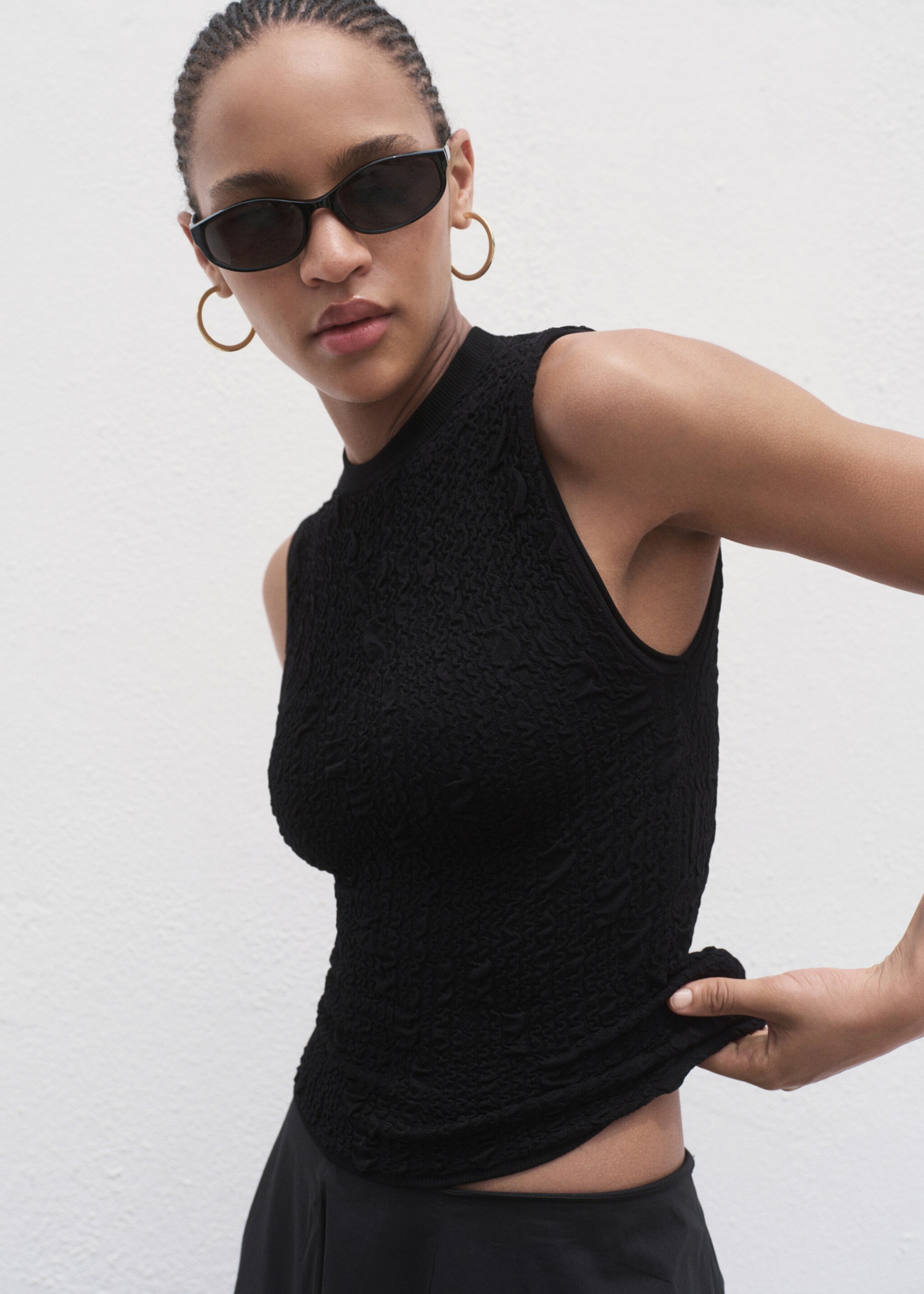 Textured crepe top - Medium plane