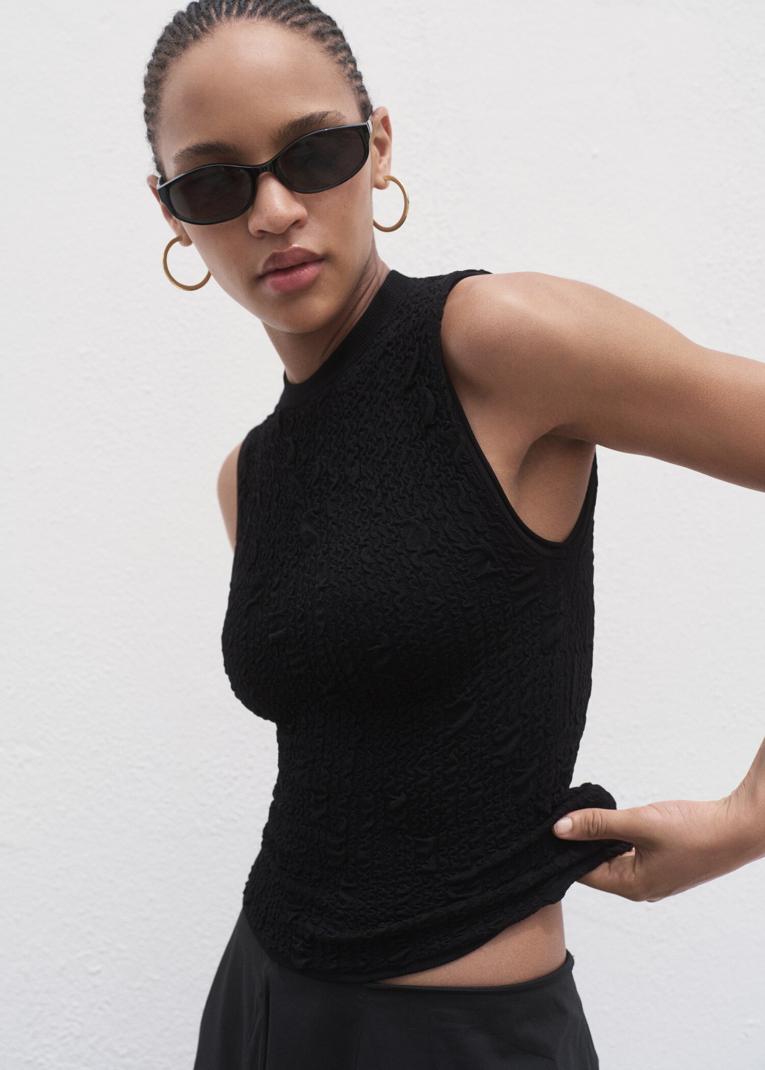 Textured crepe top - Medium plane