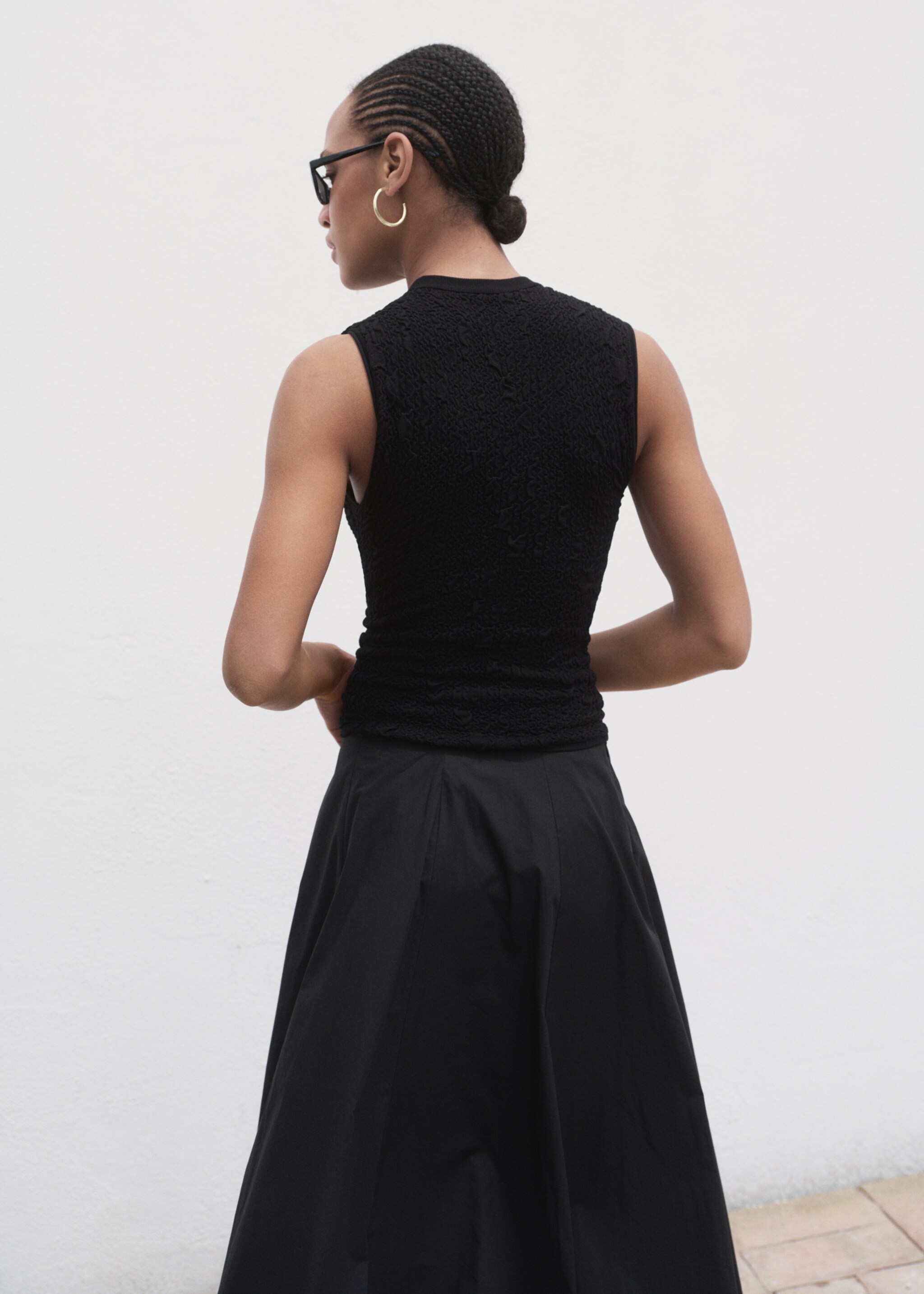 Textured crepe top - Reverse of the article