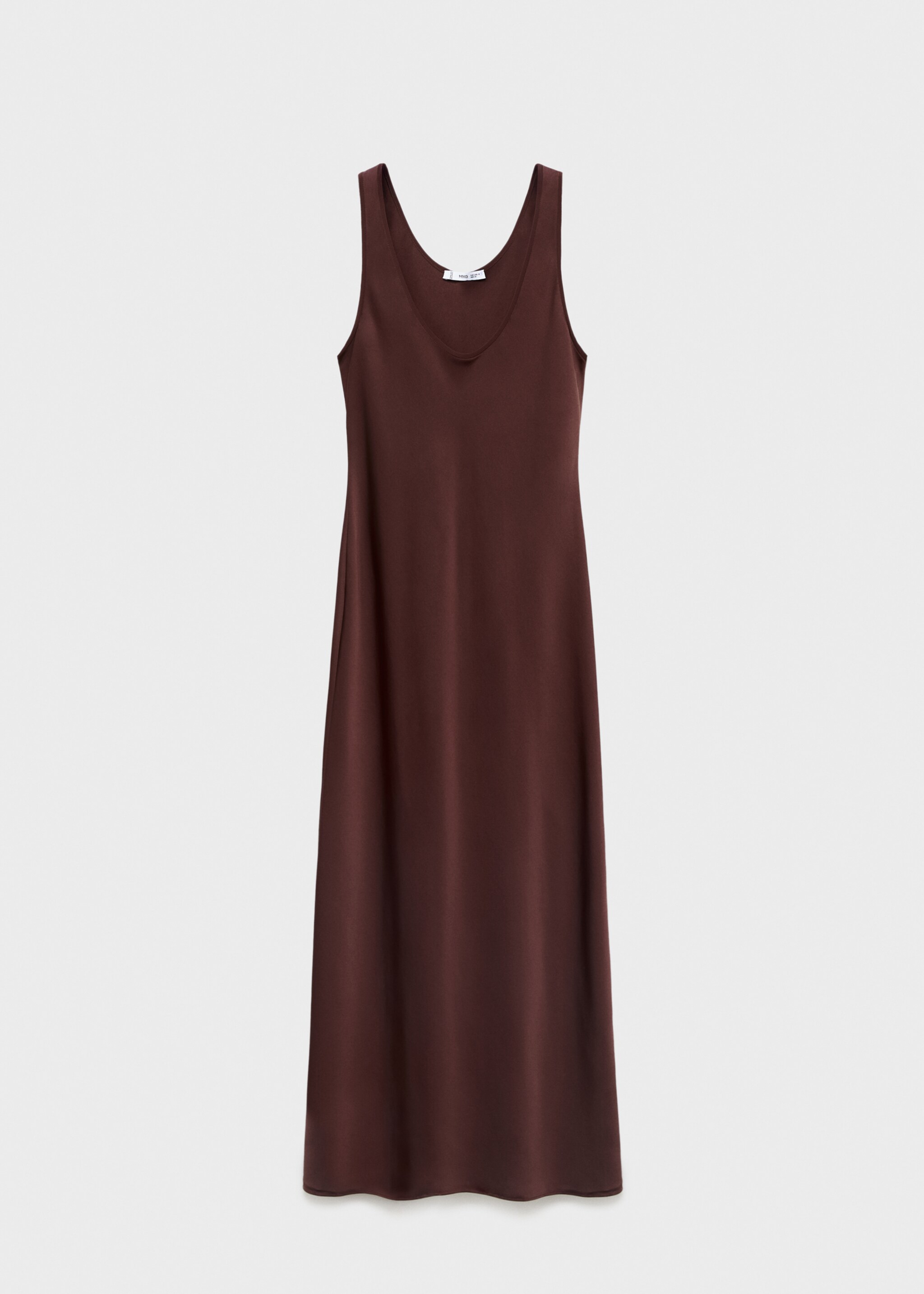 Long satin dress - Article without model, Brown. Ref: 17024088-00.