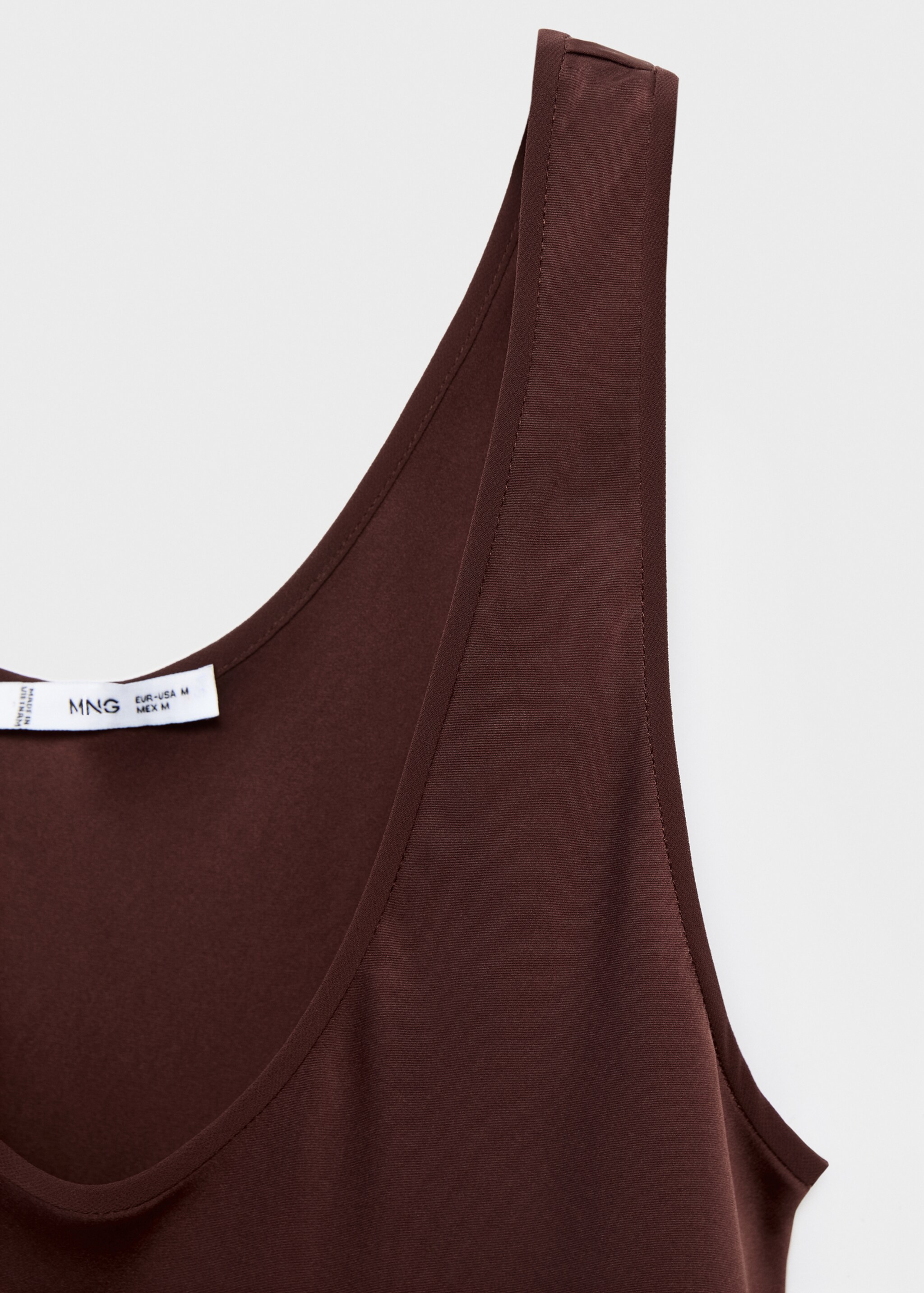 Long satin dress - Details of the article 8, Brown. Ref: 17024088-00.
