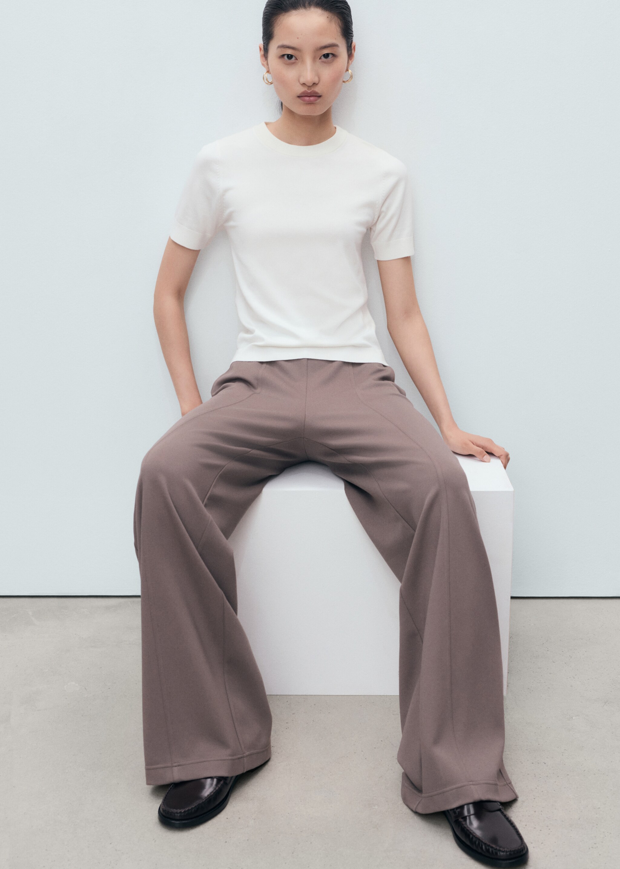 Pantalón jogger cintura elástica - Detalle del artículo 2, Marrón medio. Ref: 17024098-00.