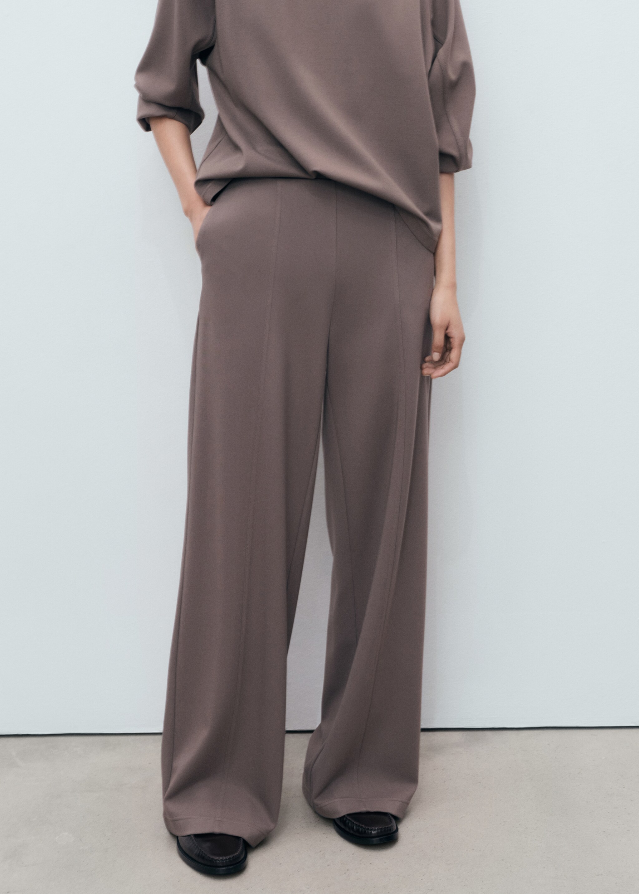 Pantalón jogger cintura elástica - Reverso del artículo, Marrón medio. Ref: 17024098-00.