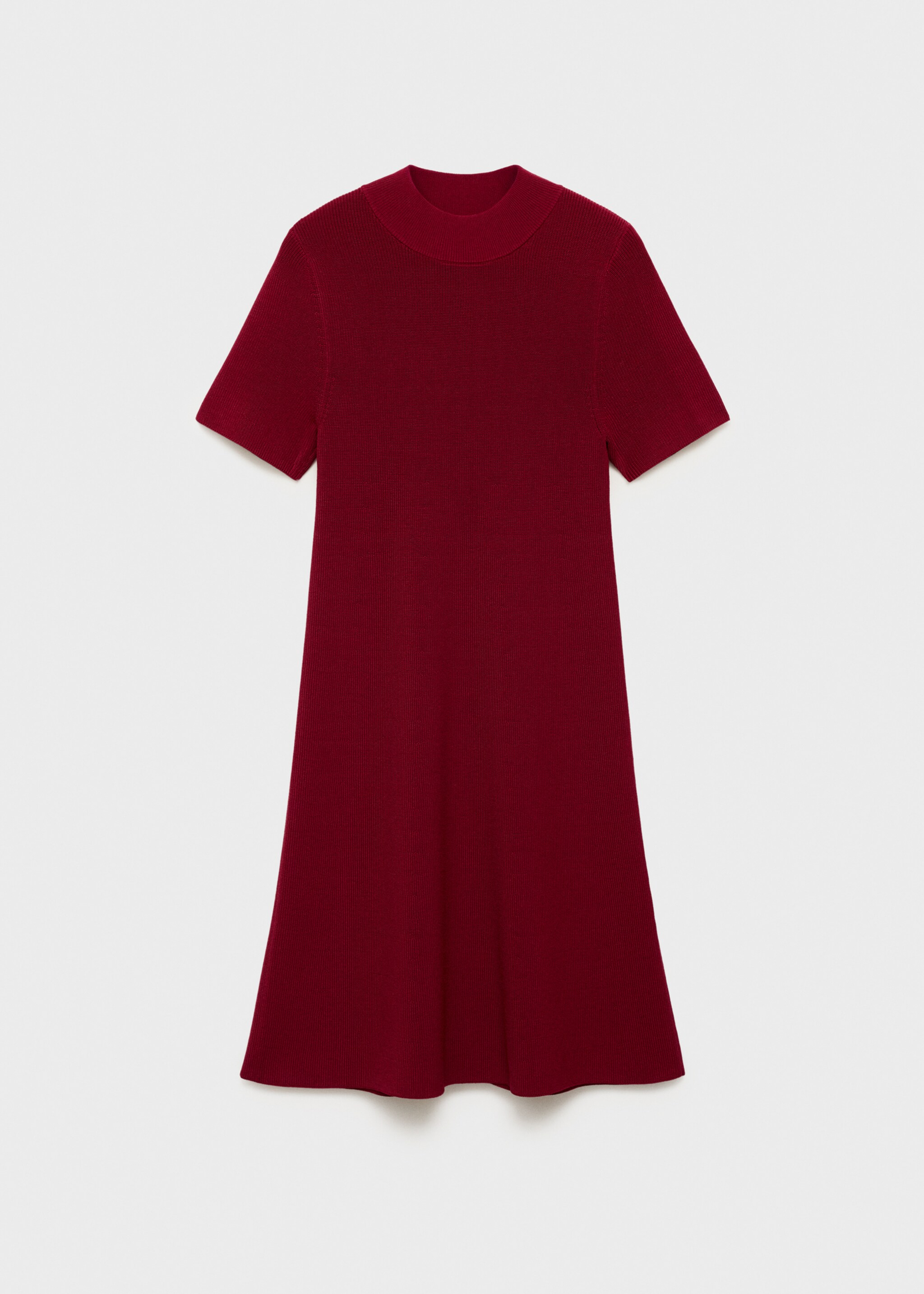 Perkins-neck knitted dress - Article without model, Wine. Ref: 17024099-00.