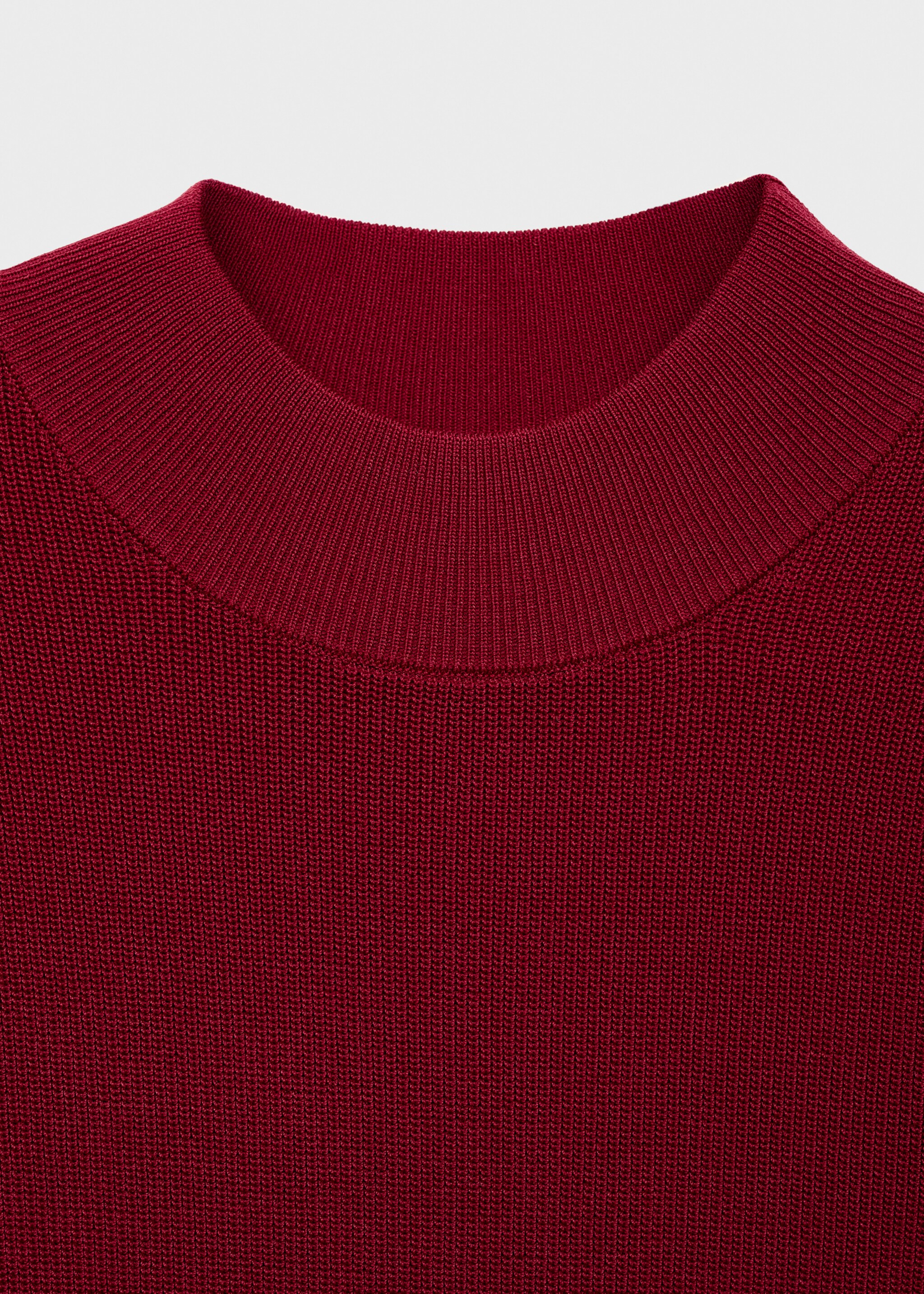 Perkins-neck knitted dress - Details of the article 0, Wine. Ref: 17024099-00.