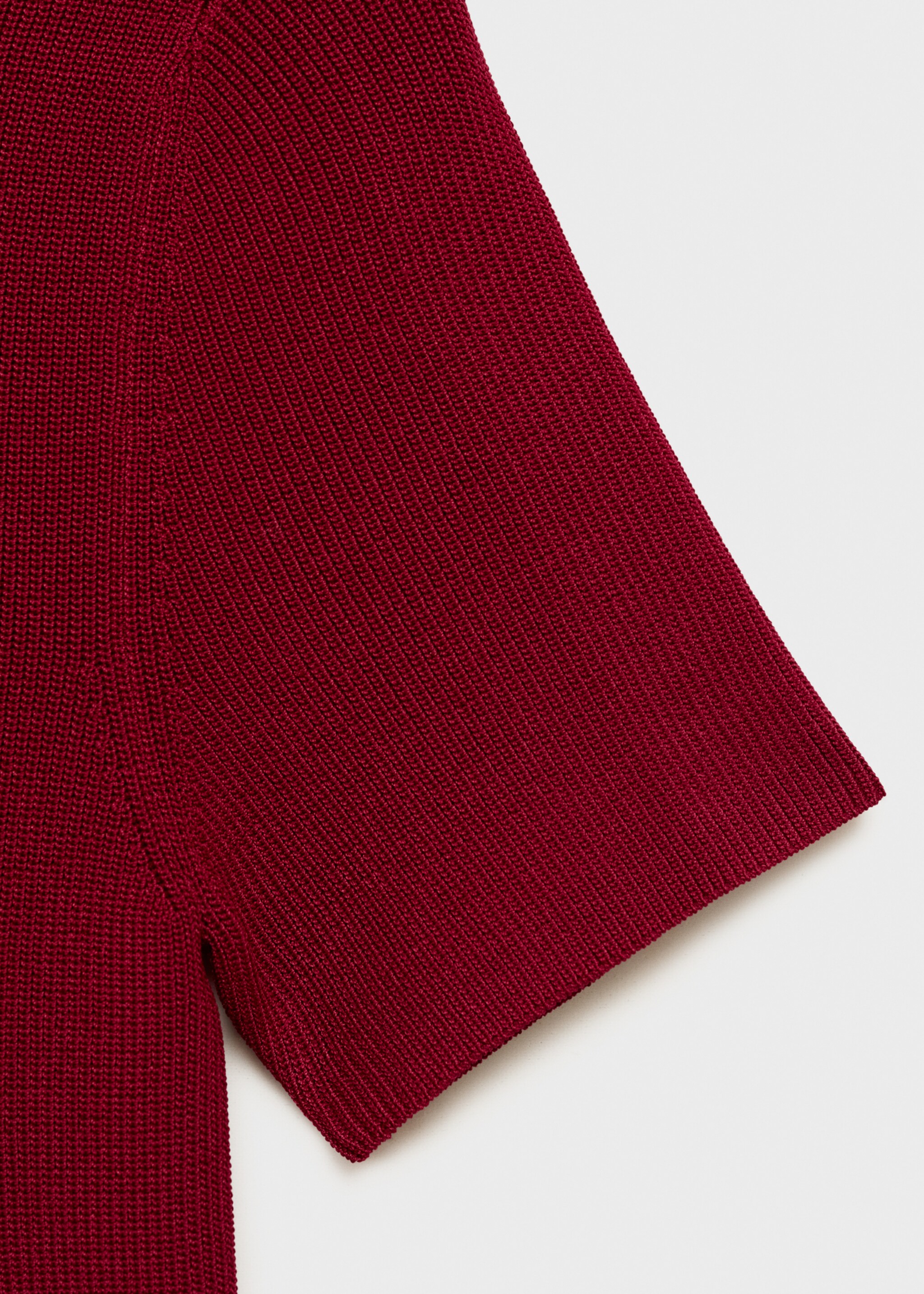 Perkins-neck knitted dress - Details of the article 8, Wine. Ref: 17024099-00.