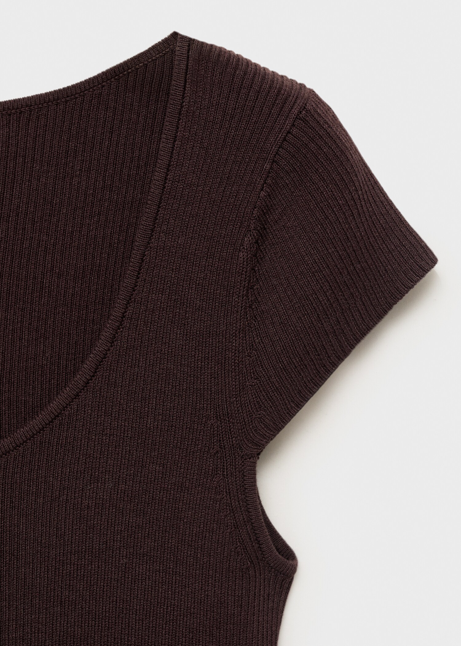 Pull-over maille côtelée manches courtes - Détail de l'article 8