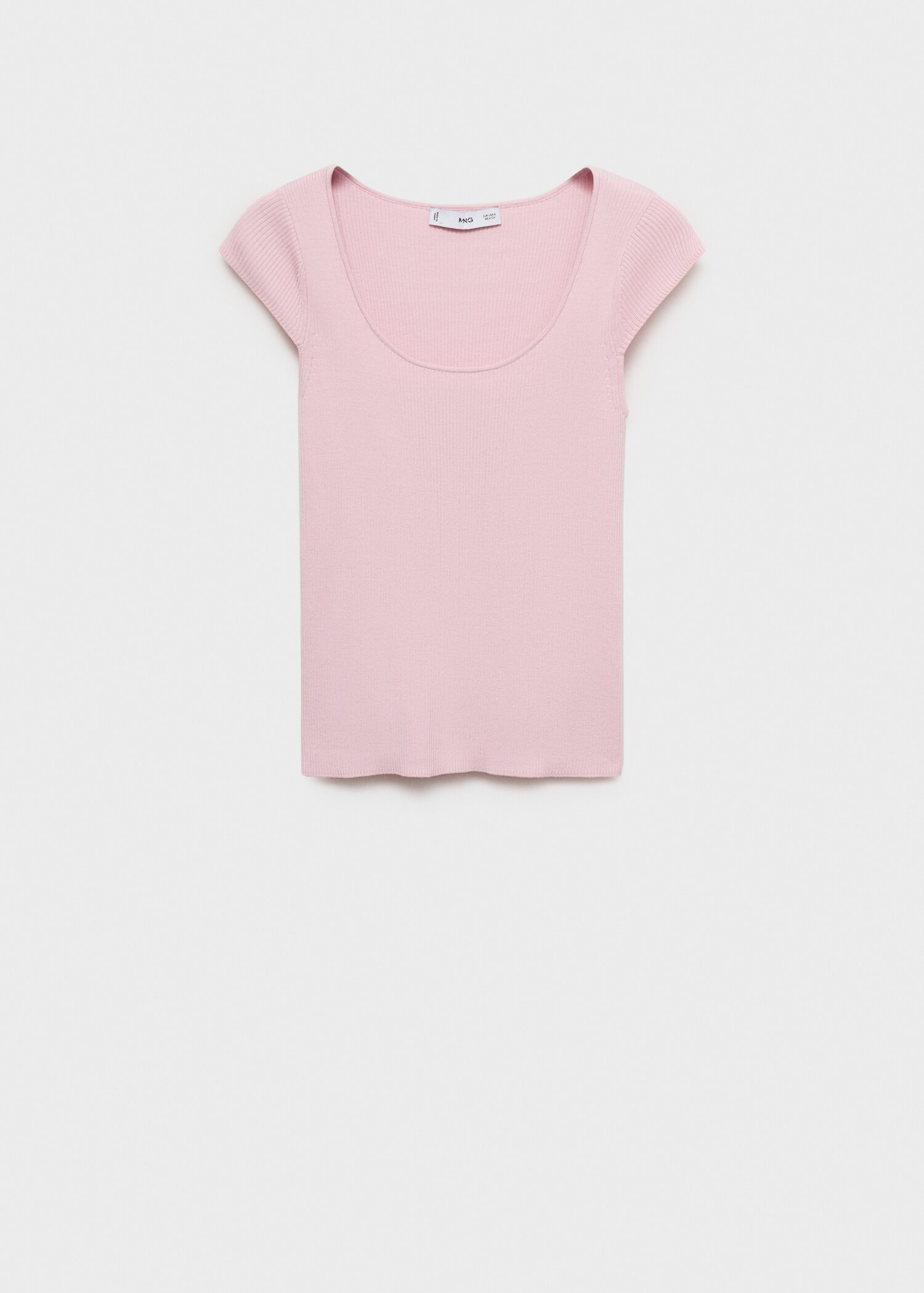 Pull-over maille côtelée manches courtes - Article sans modèle