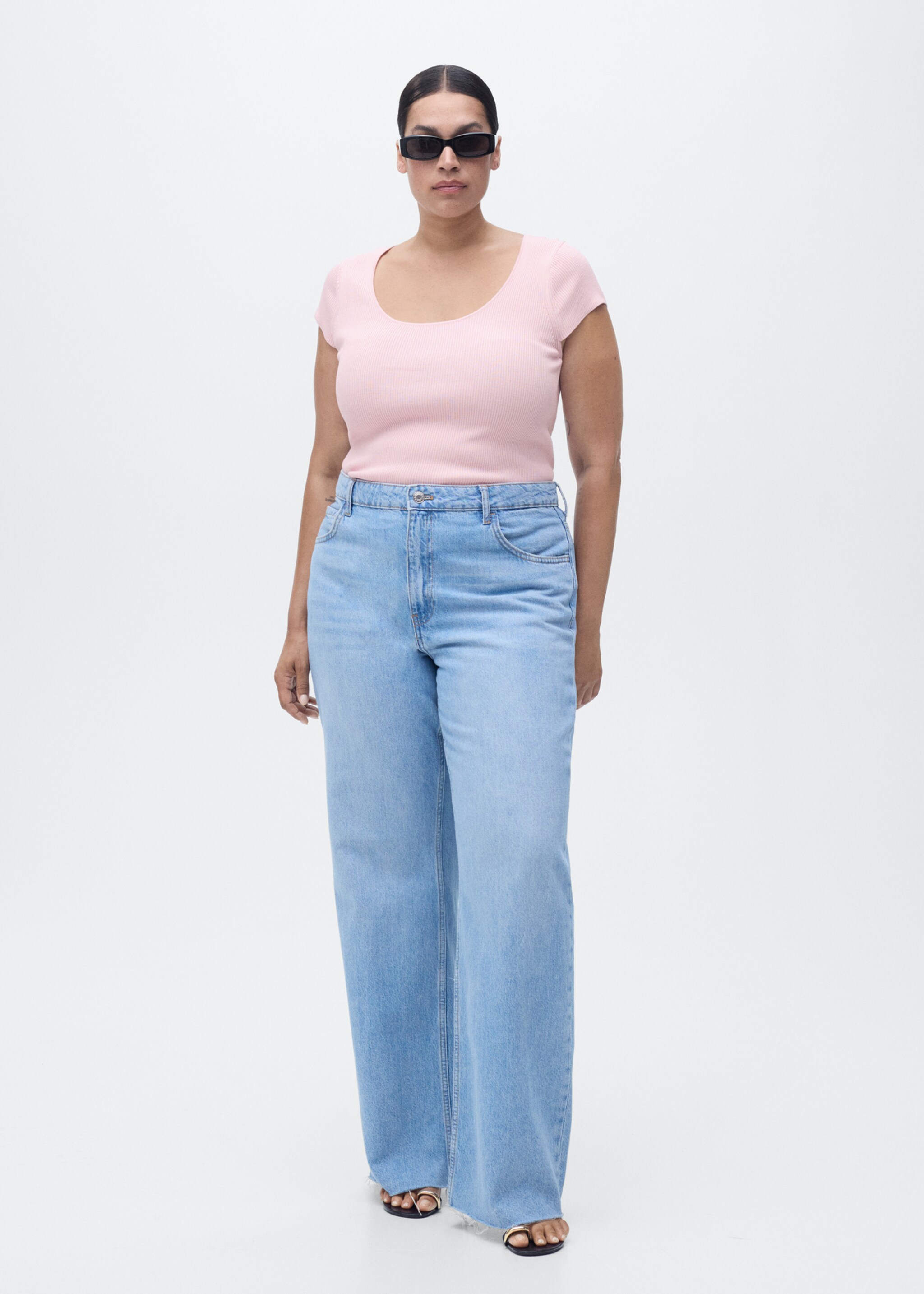 Short-sleeved ribbed sweater - Details of the article 3