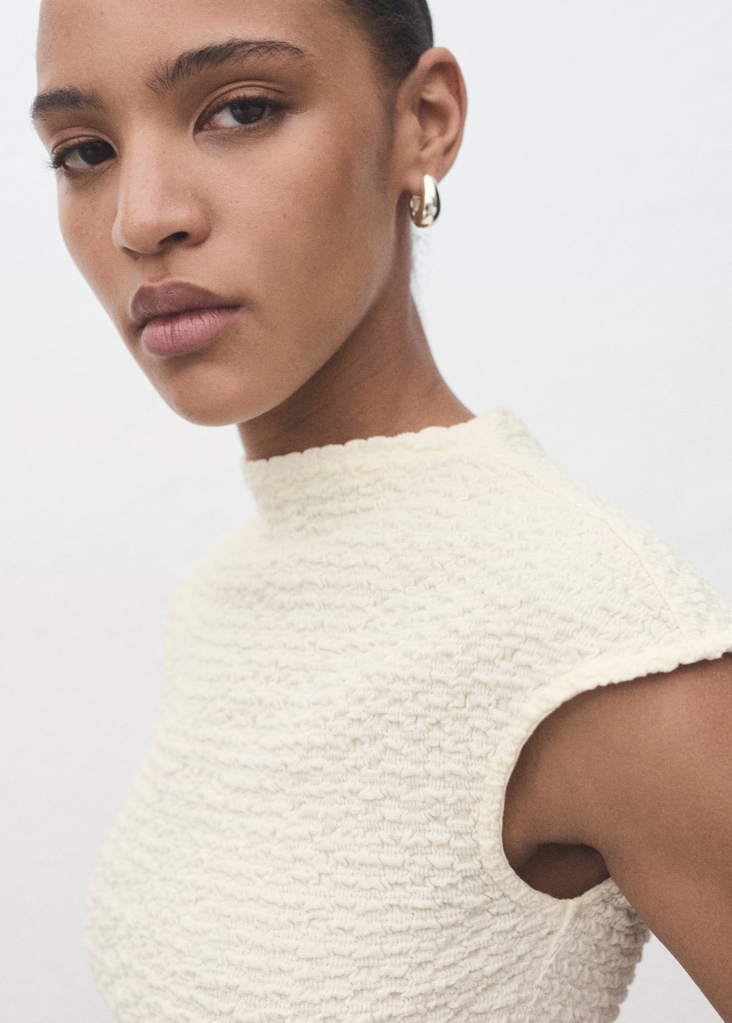 Mango Textured cotton top