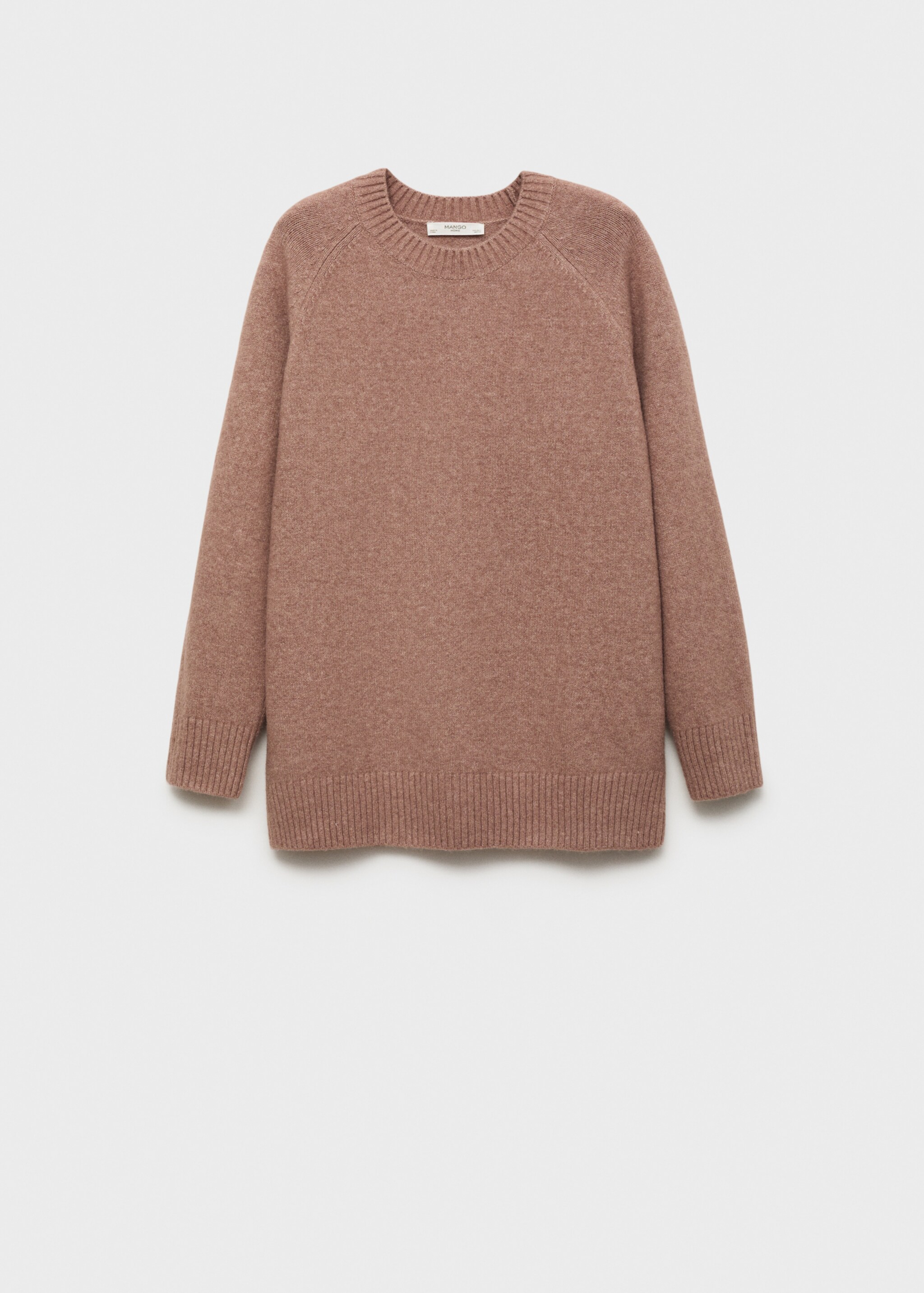 Round-neck knitted sweater - Article without model, Medium Brown. Ref: 17024102-00.
