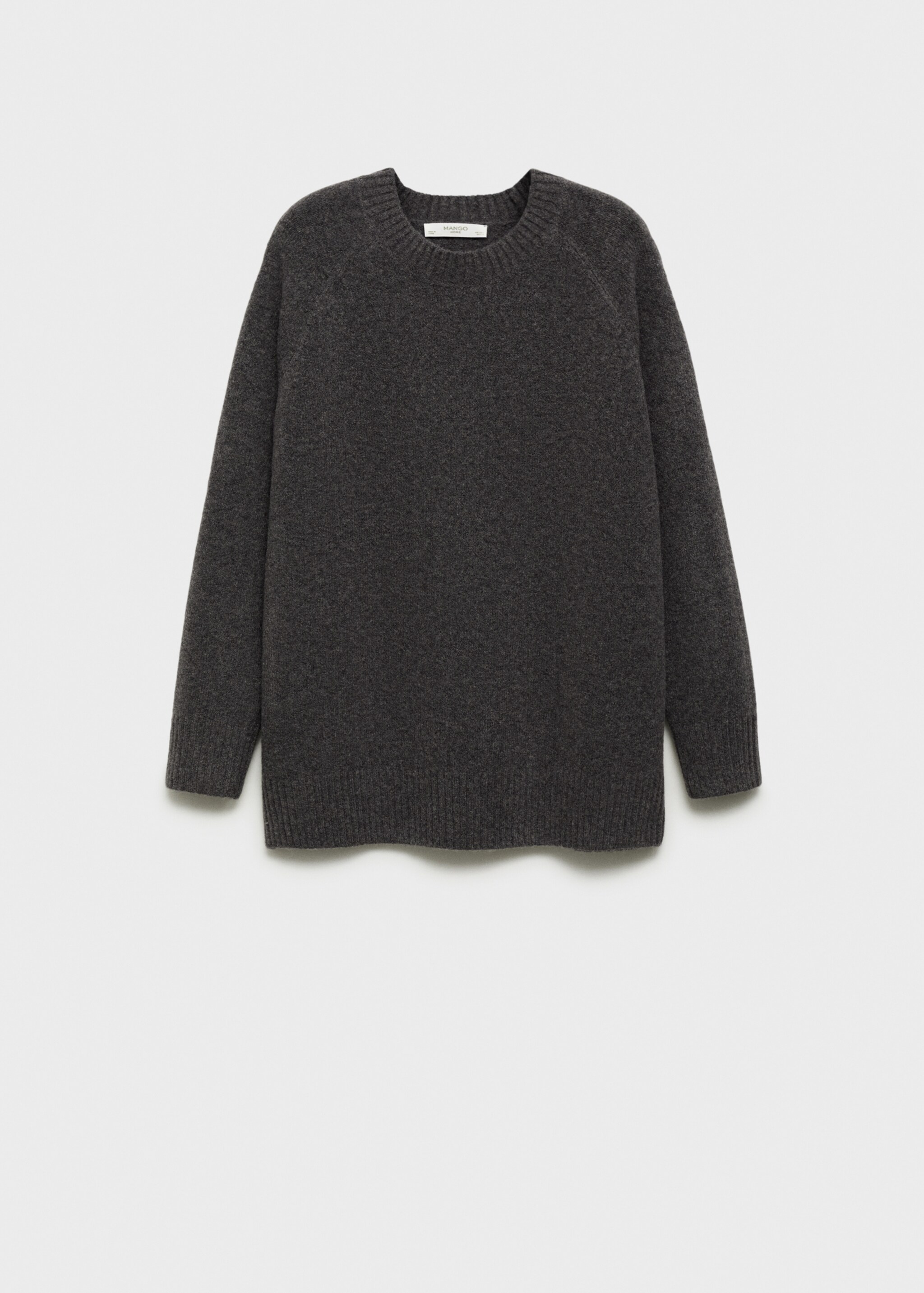 Round-neck knitted sweater - Article without model, Charcoal. Ref: 17024102-00.