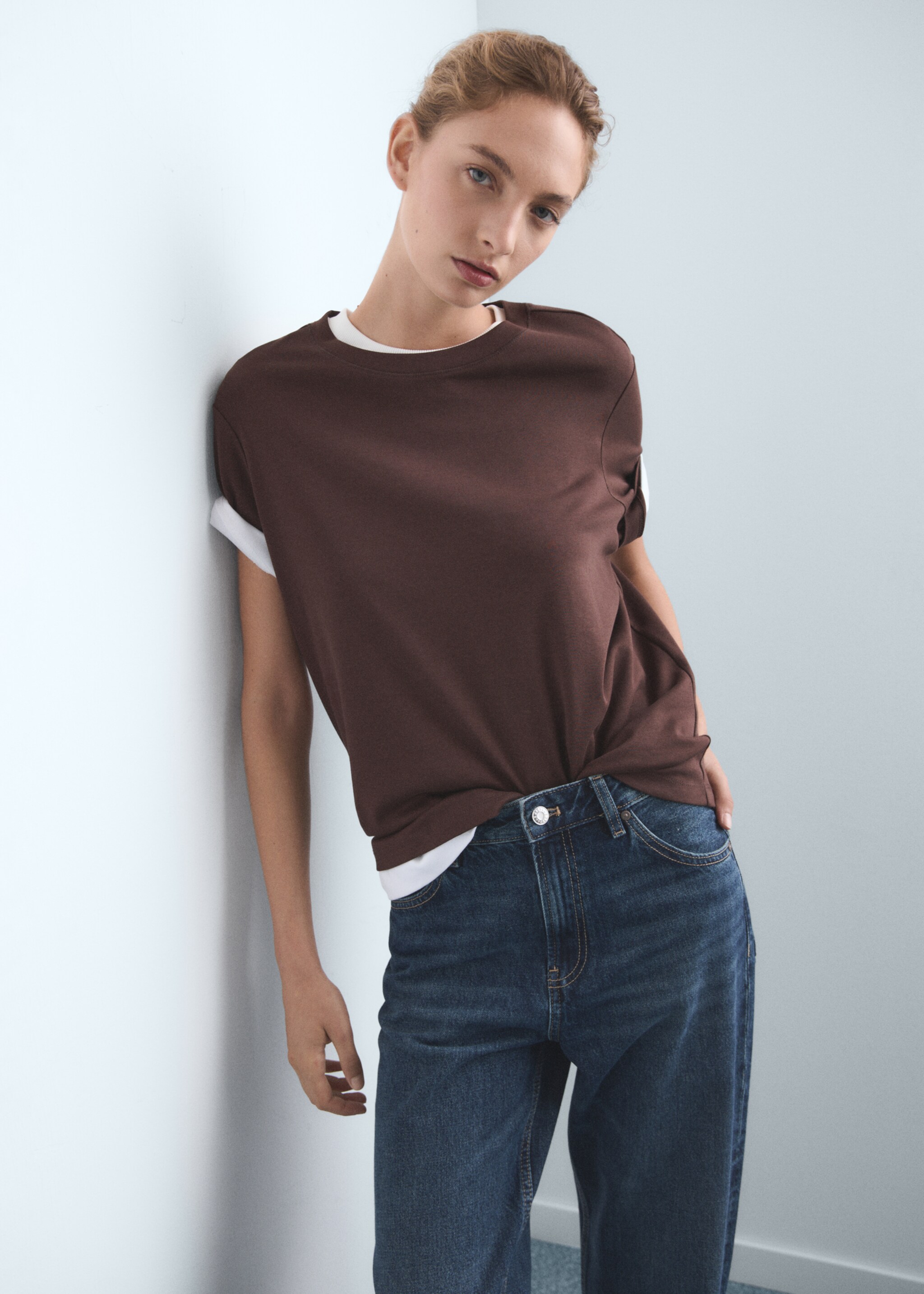 Miami medium-rise straight-fit jeans - Details of the article 1, Dark Blue. Ref: 17024104-00.