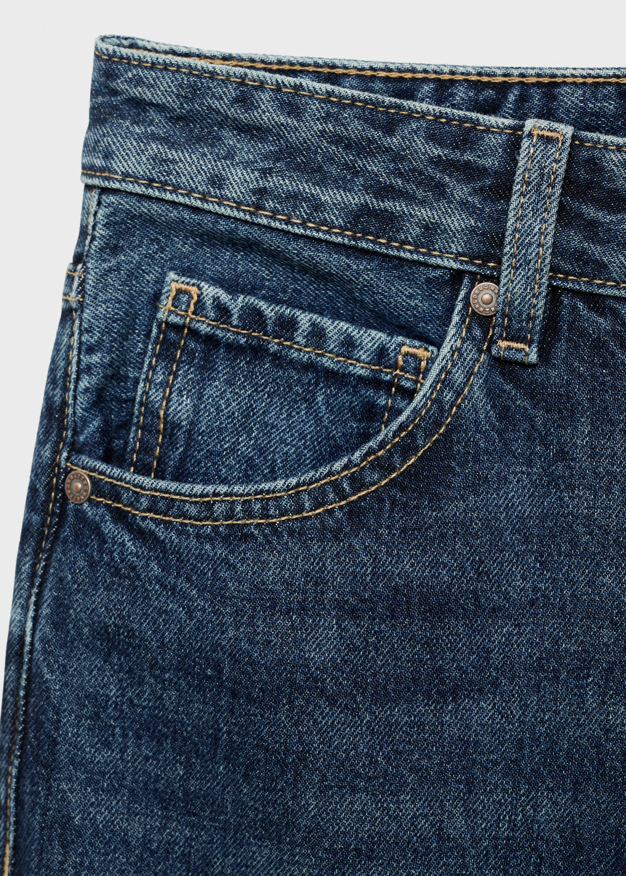 Miami medium-rise straight-fit jeans - Details of the article 8, Dark Blue. Ref: 17024104-00.