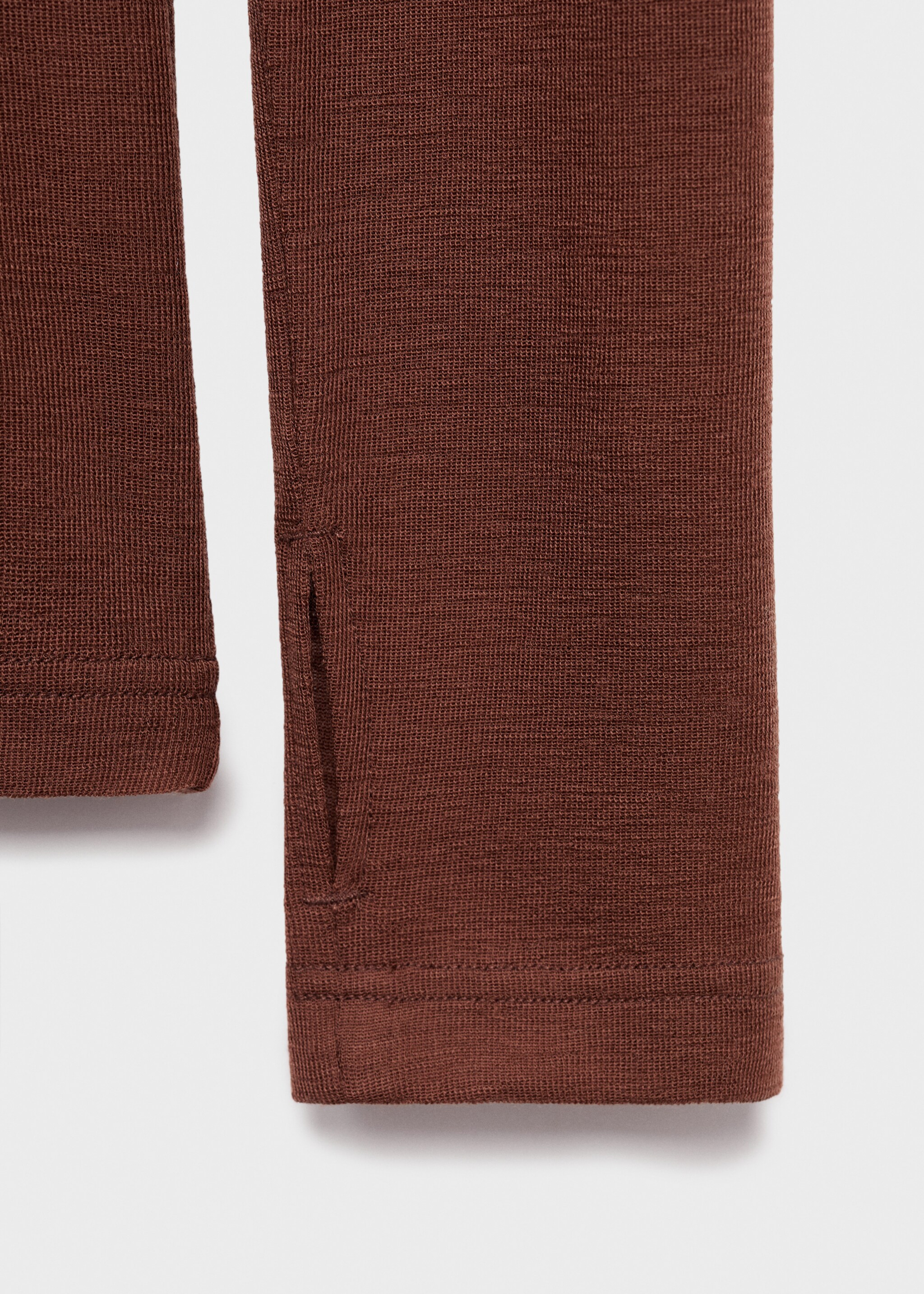 Wool hooded t-shirt - Details of the article 0, Brown. Ref: 17024106-00.