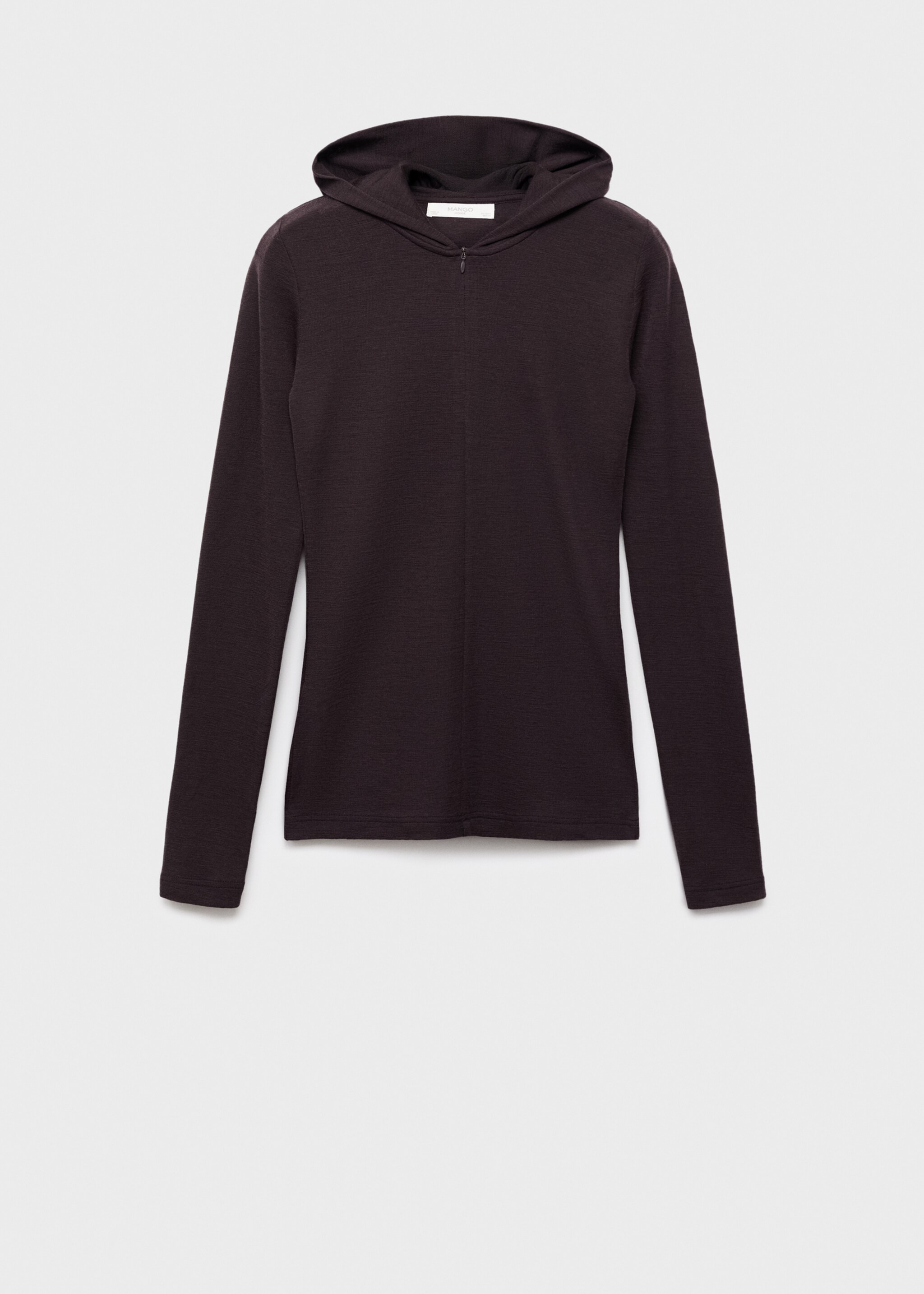 Wool hooded t-shirt - Article without model, Cognac. Ref: 17024106-00.