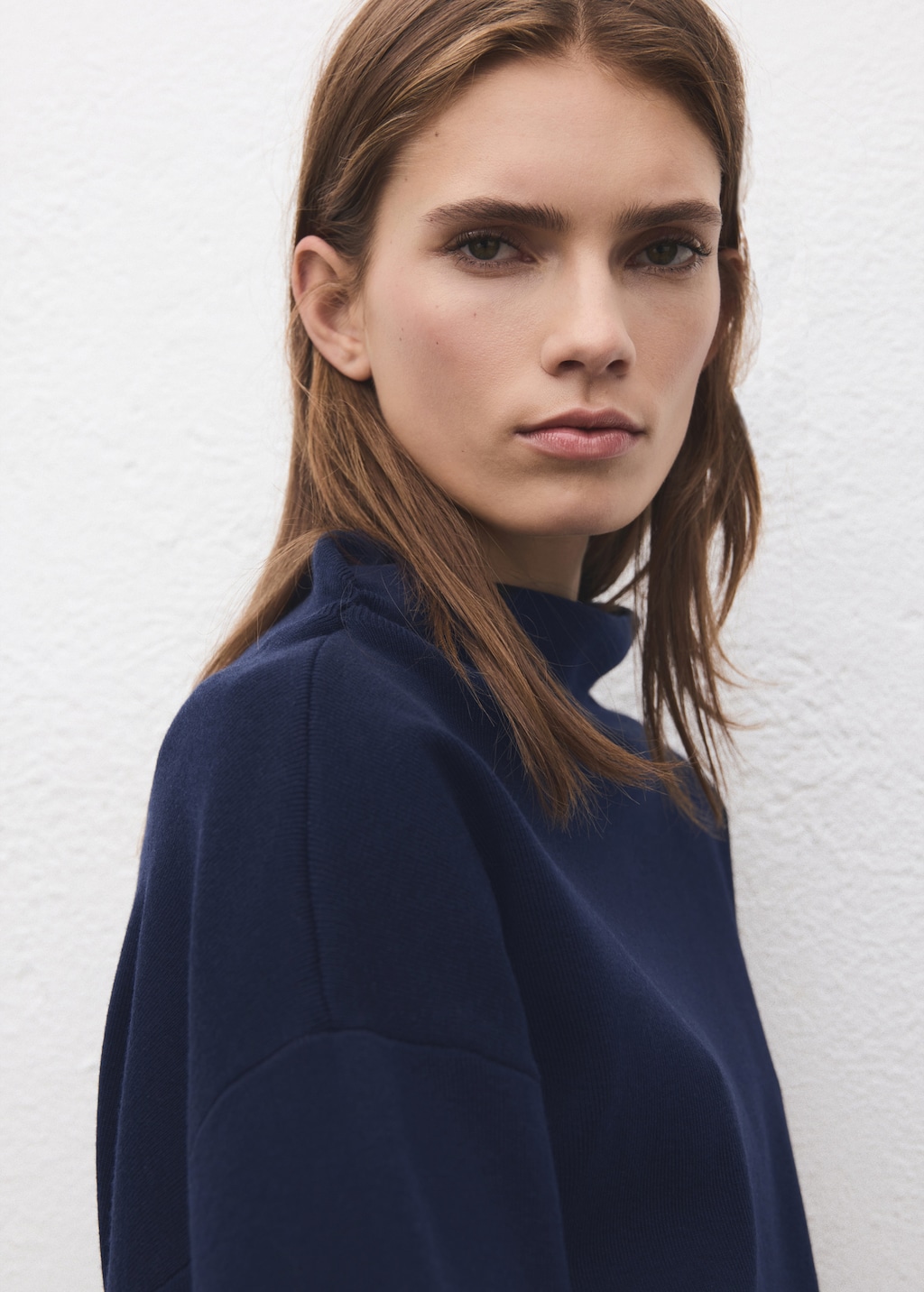 Mango Ruched turtleneck sweater