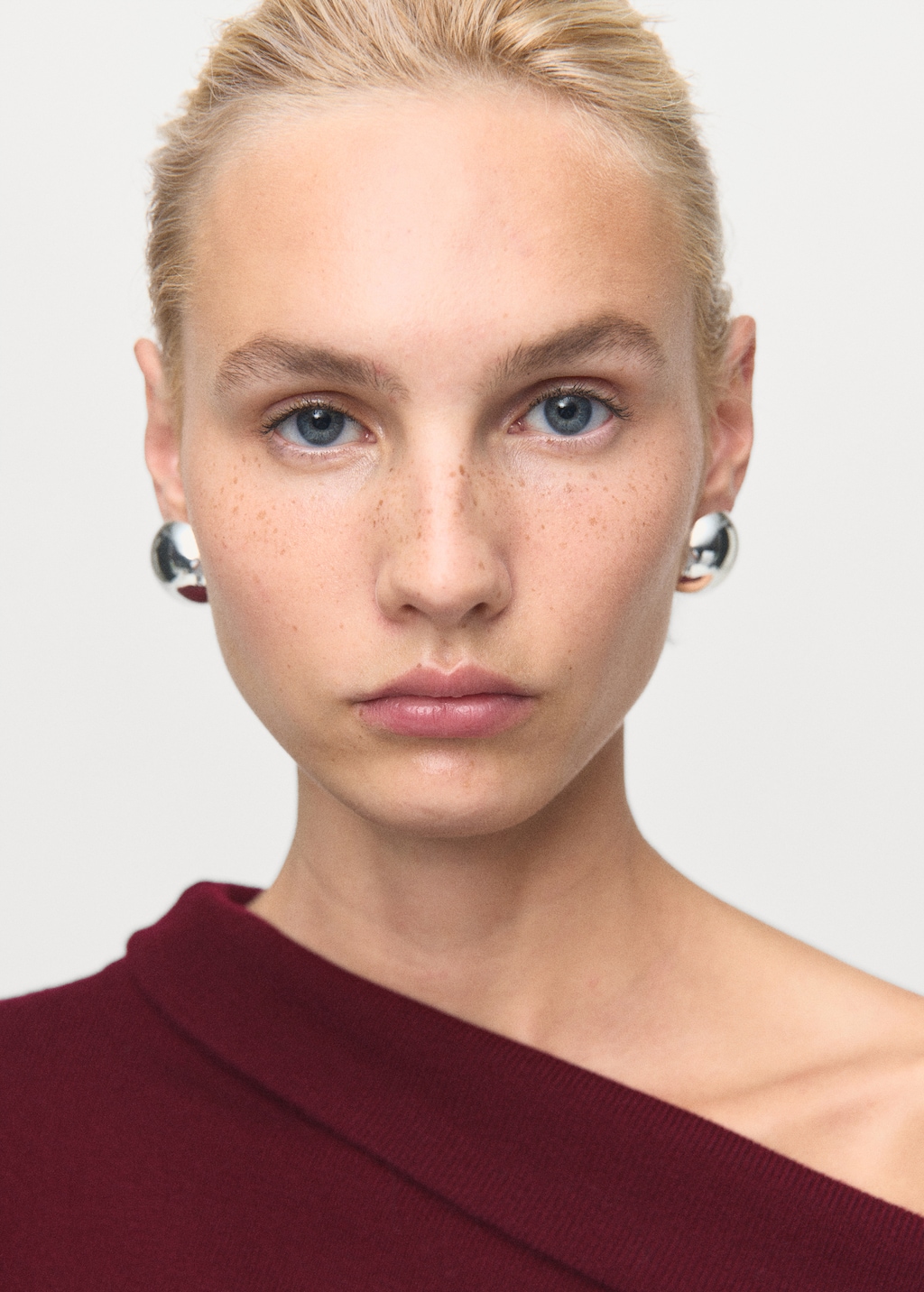 Ruched turtleneck sweater