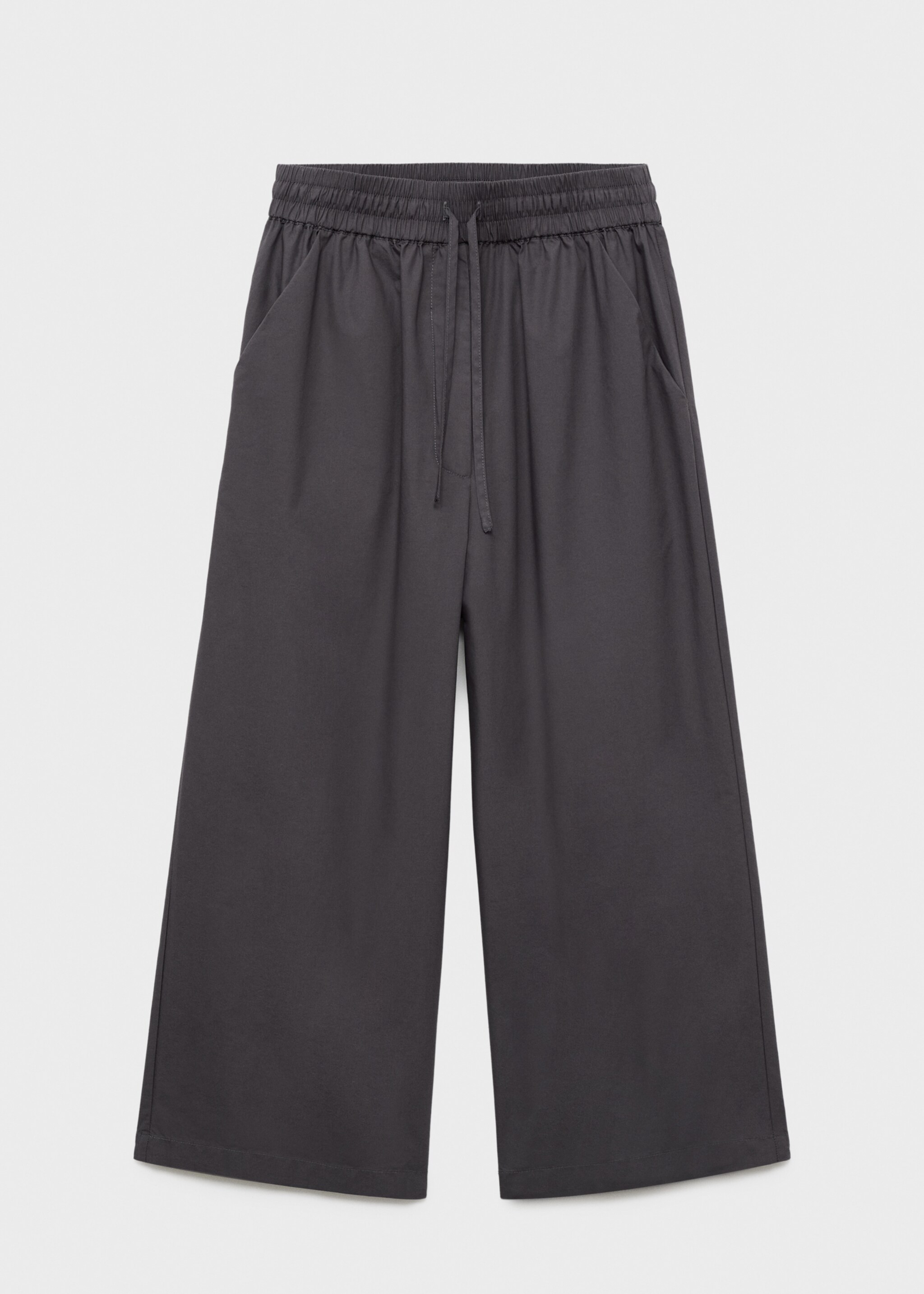 Cotton cropped trousers with pockets - Article without model, Charcoal. Ref: 17024110-00.