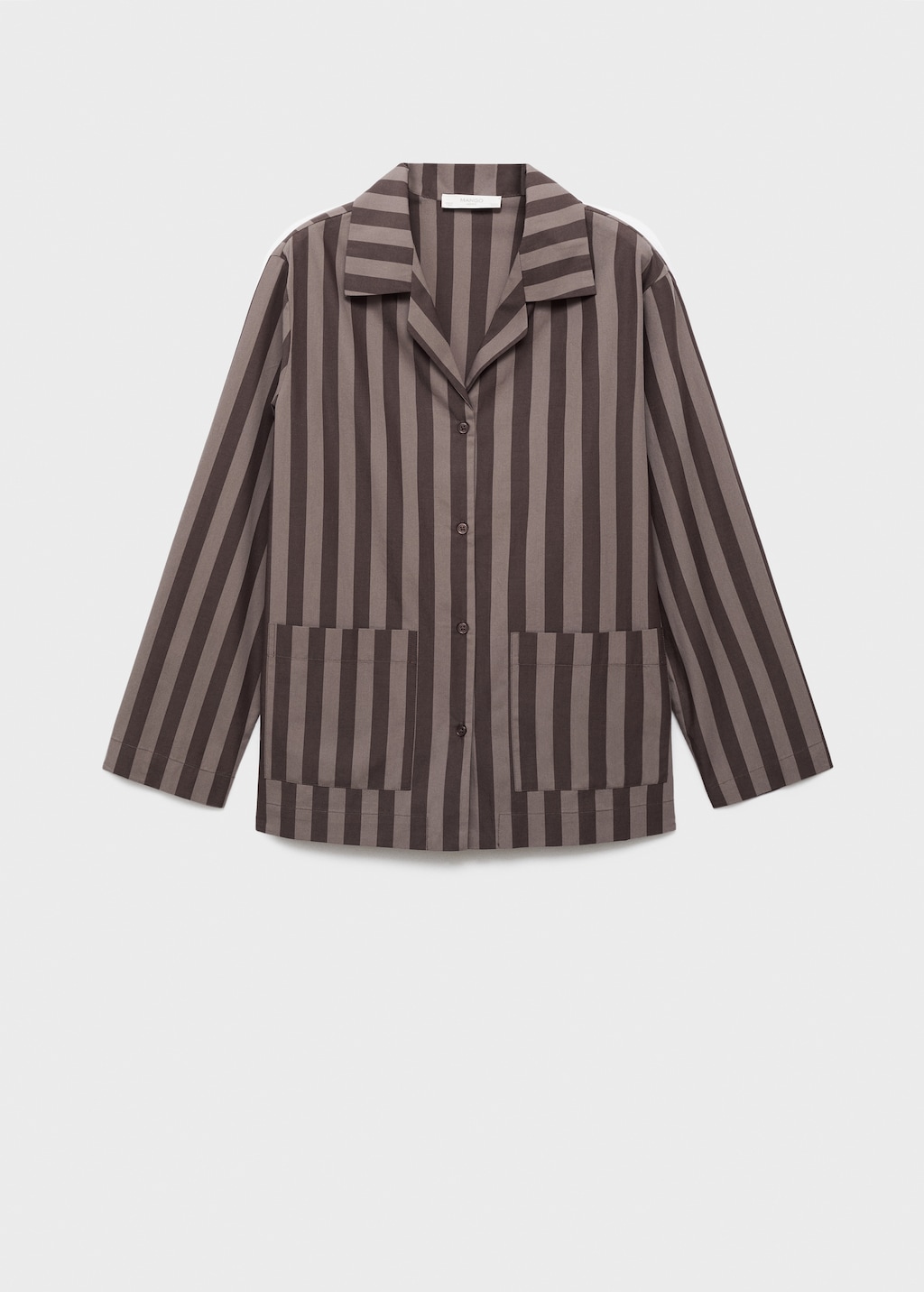 Woven striped pajama top