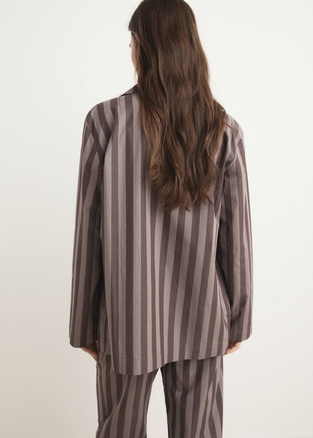 Woven striped pajama top