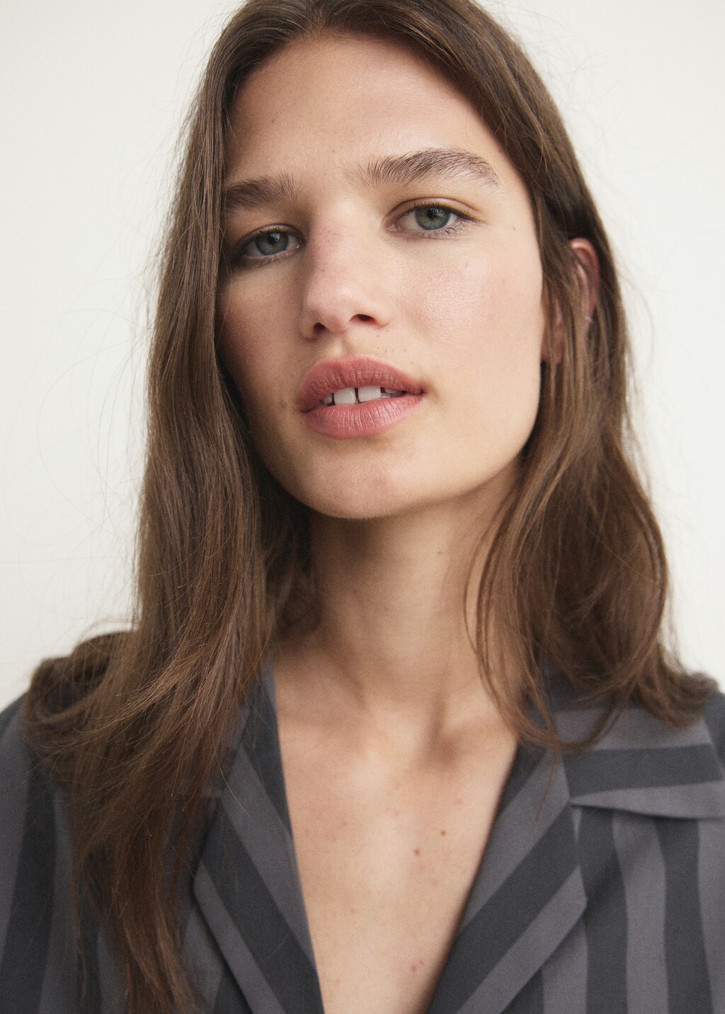 Woven striped pajama top - image 4