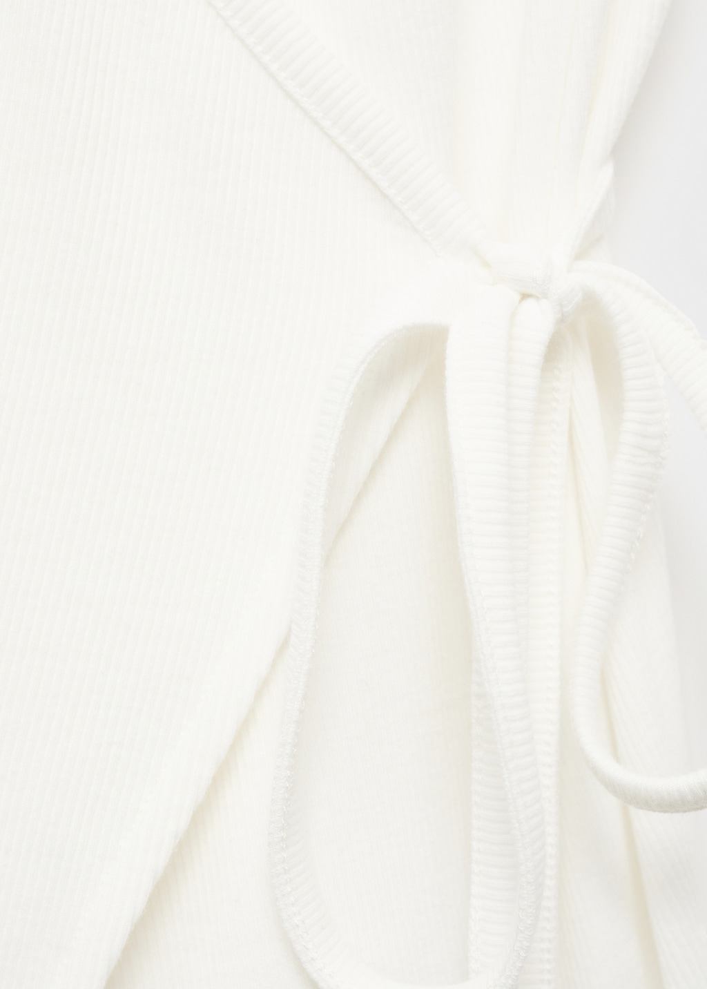 Rib-knit cardigan with tie