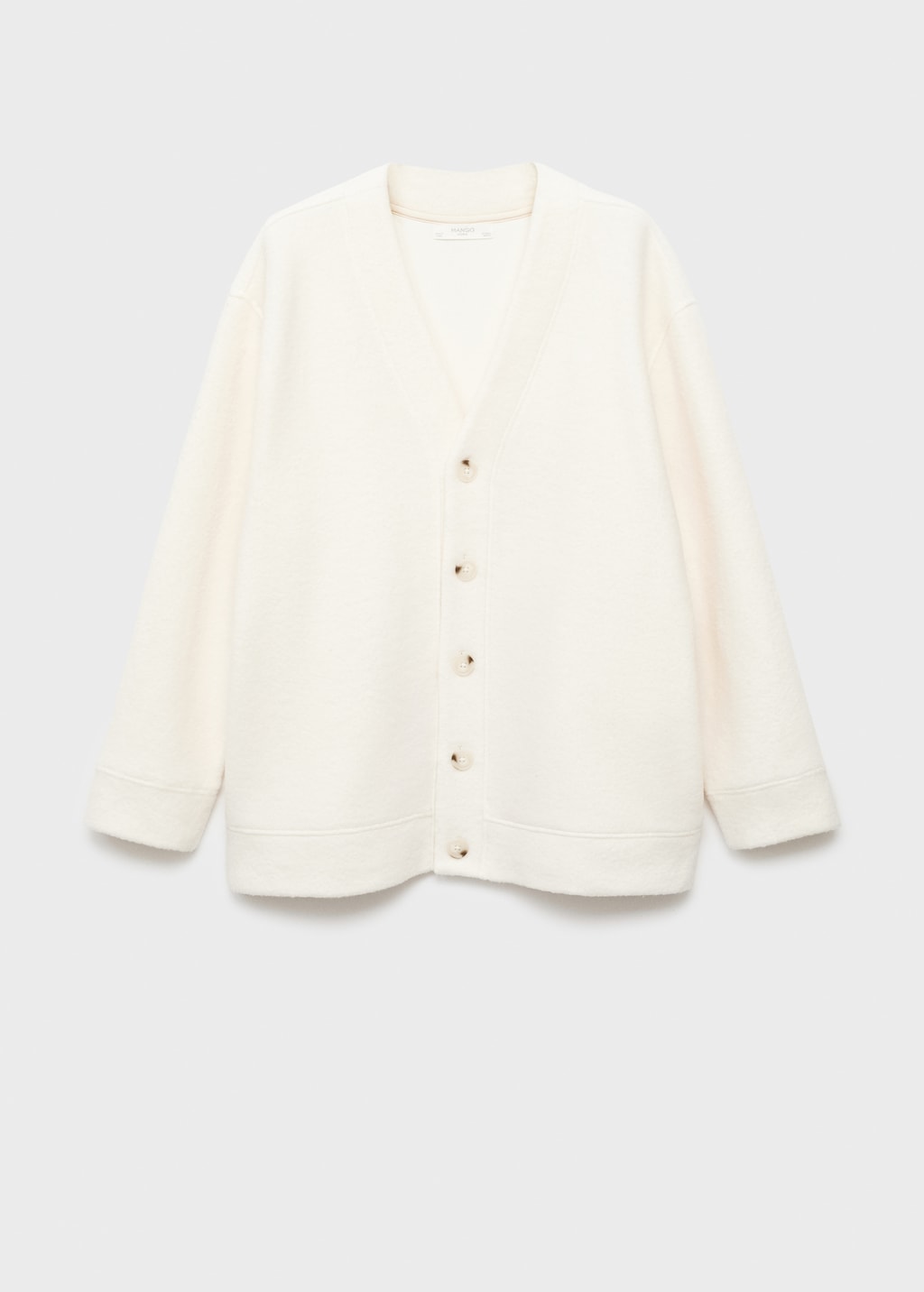 Cotton and wool cardigan with button fasteners