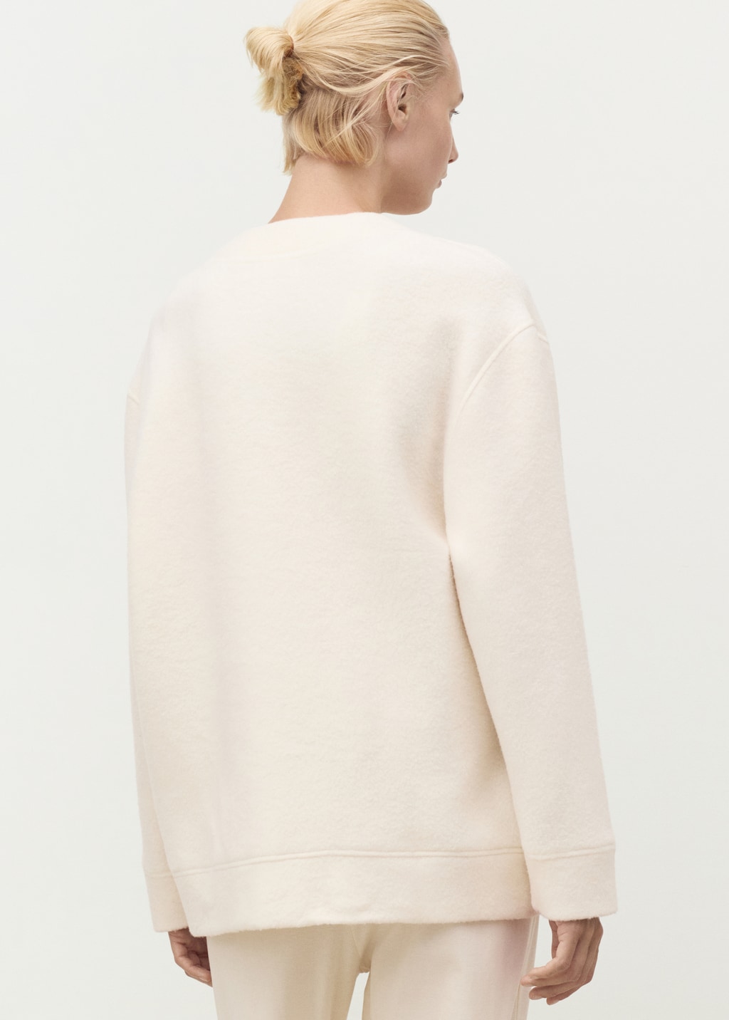 Cotton and wool cardigan with button fasteners