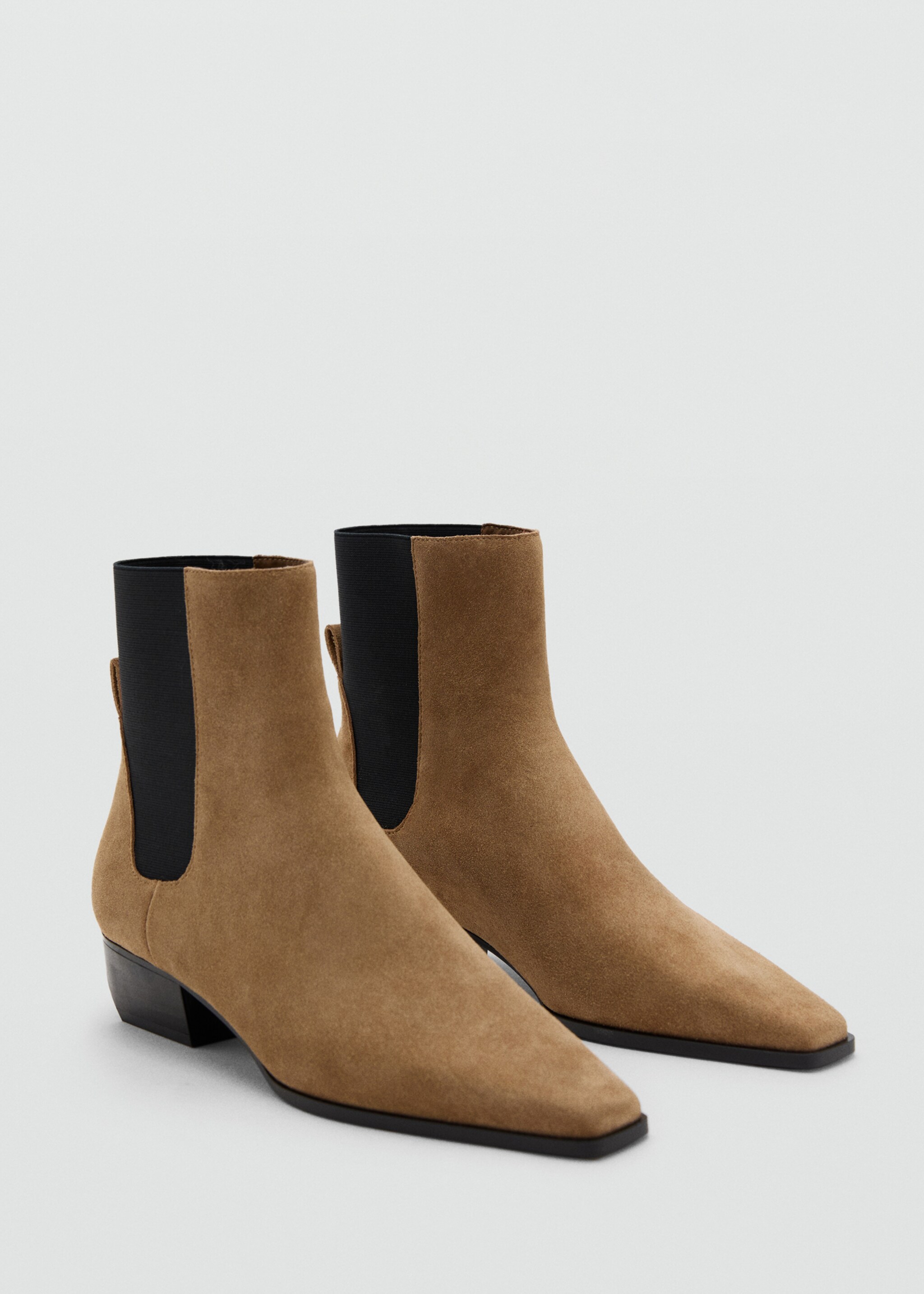 Heel suede ankle boot - Medium plane, Medium Brown. Ref: 17024114-00.