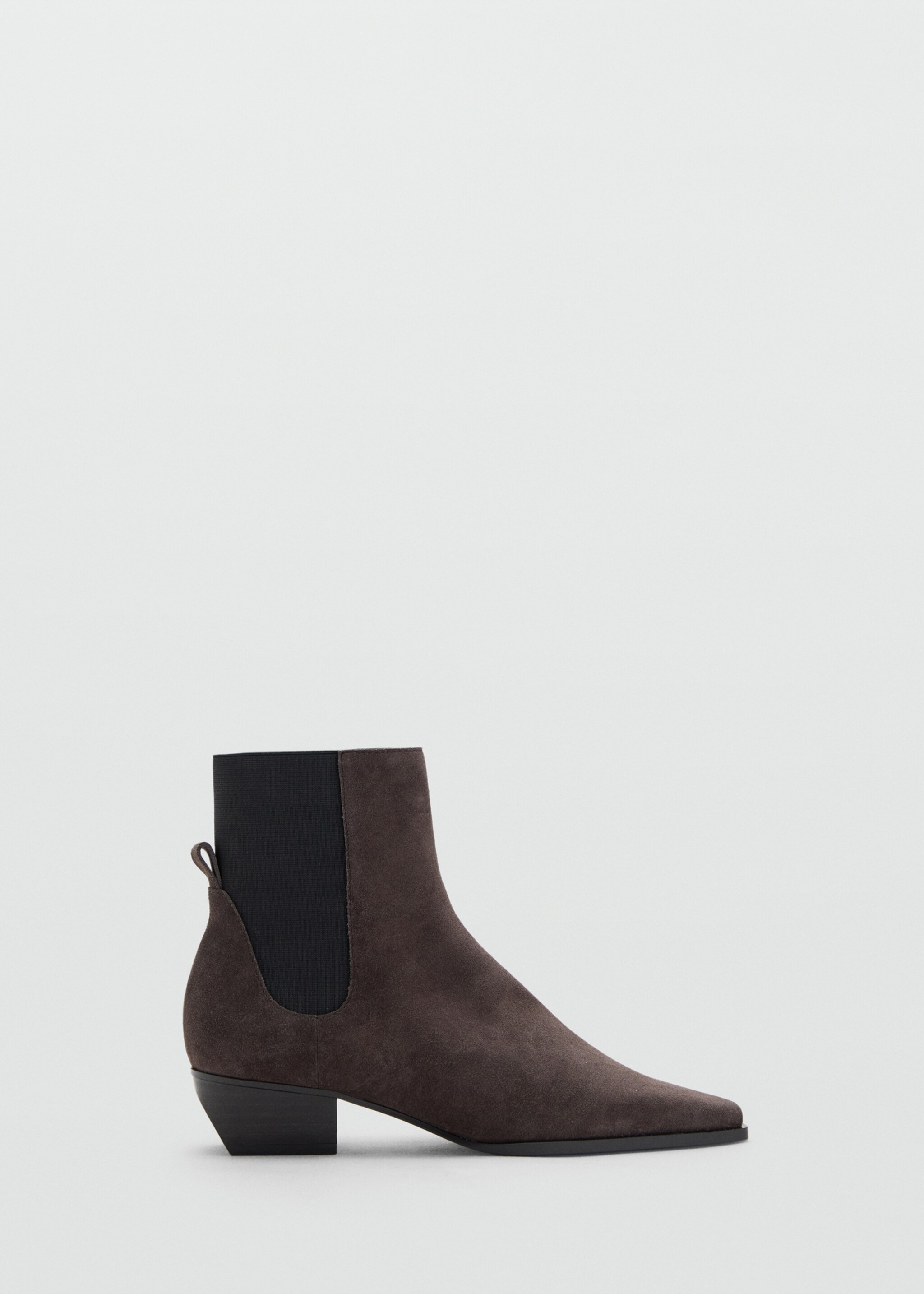 Heel suede ankle boot - Article without model, Grey. Ref: 17024114-00.