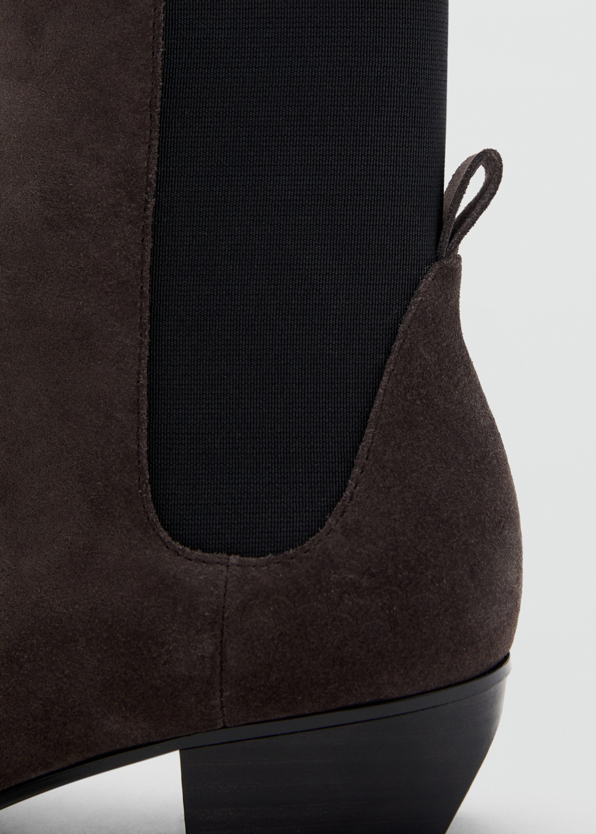 Heel suede ankle boot - Details of the article 1, Grey. Ref: 17024114-00.