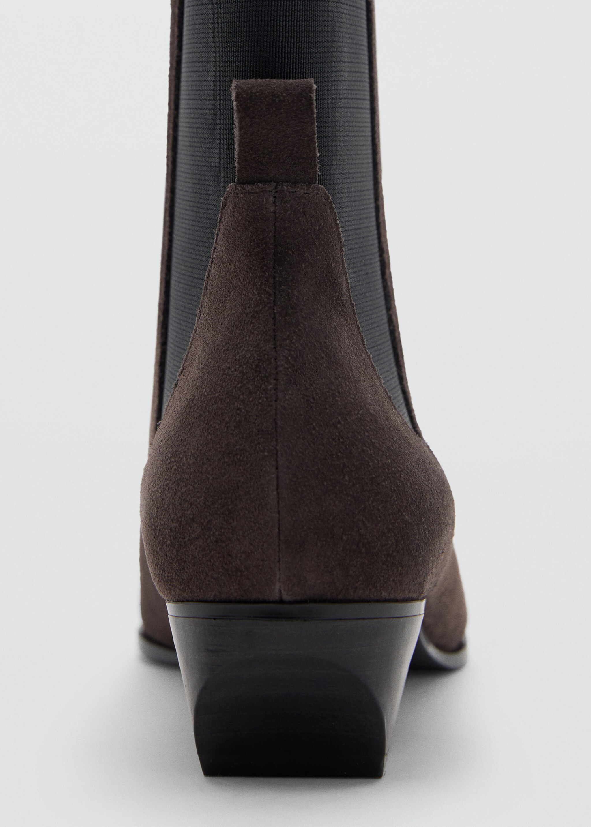 Heel suede ankle boot - Details of the article 3, Grey. Ref: 17024114-00.