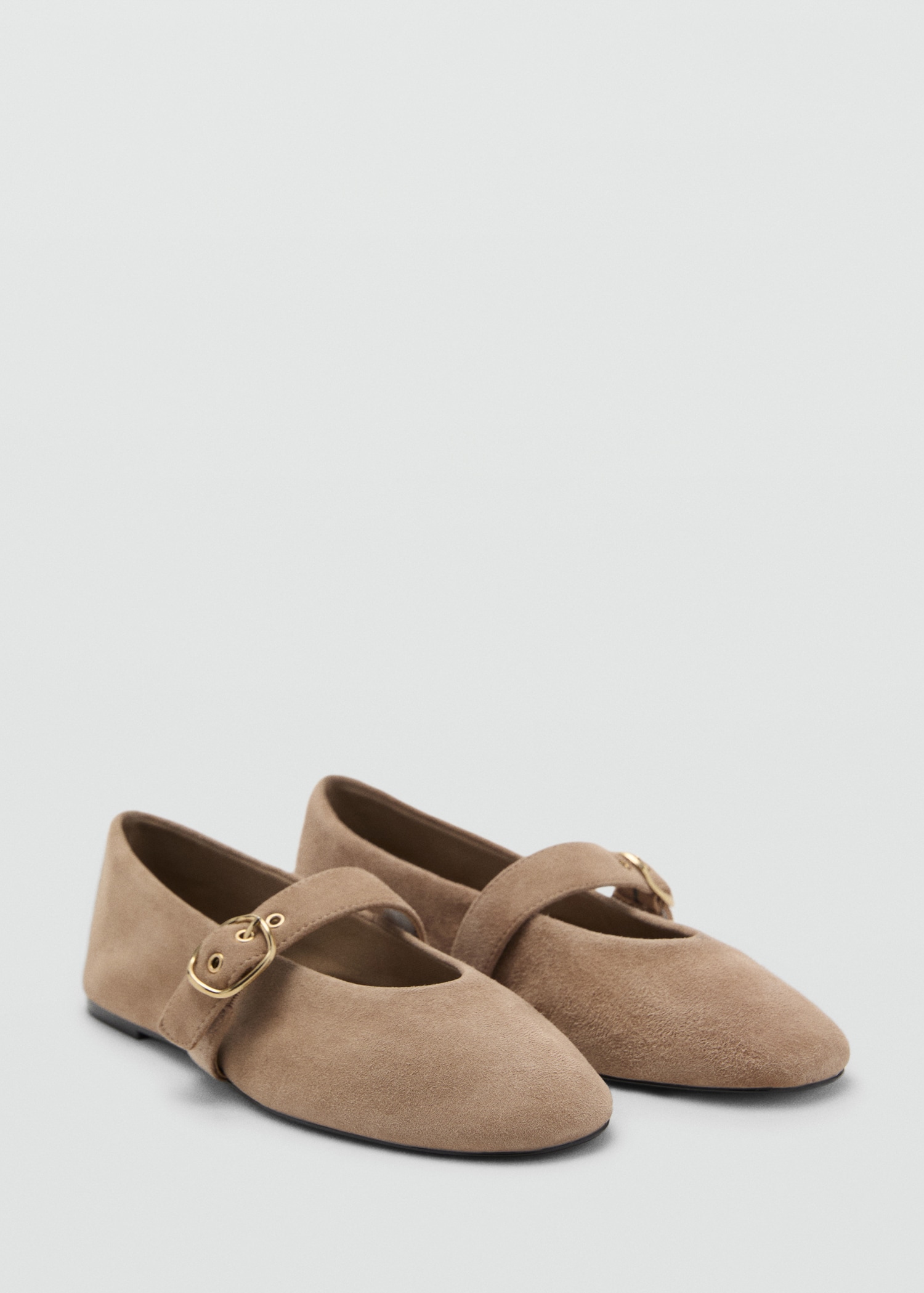 Suede leather ballet flats - Women | MANGO Ireland