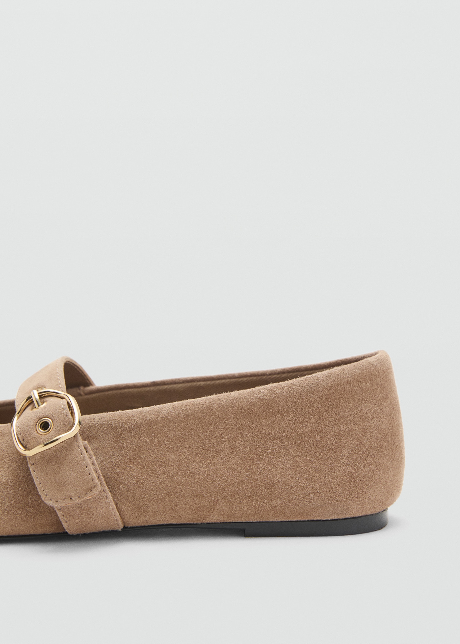 Suede leather ballet flats - Women | MANGO Ireland