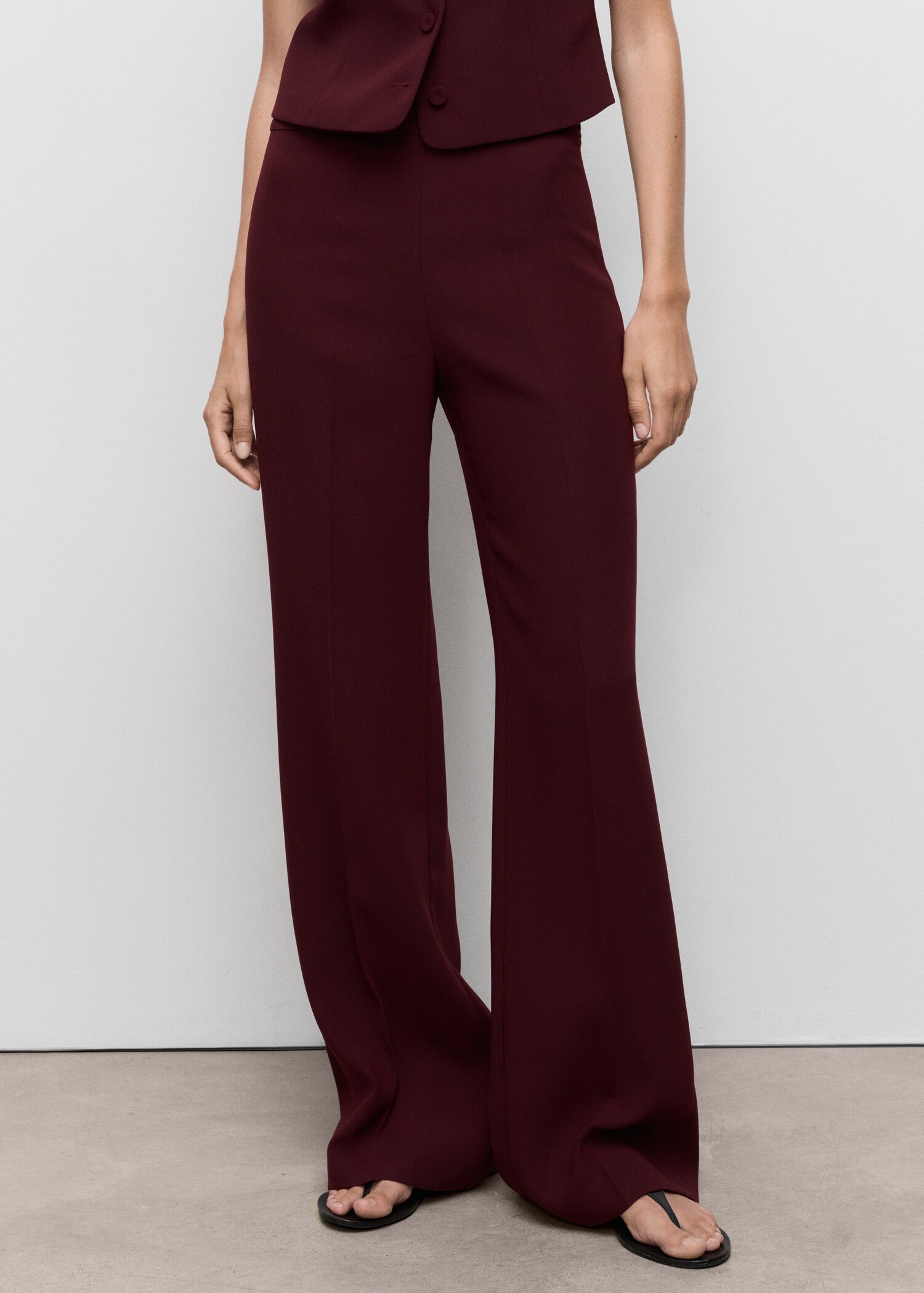 Straight mid-rise suit trousers - Medium plane