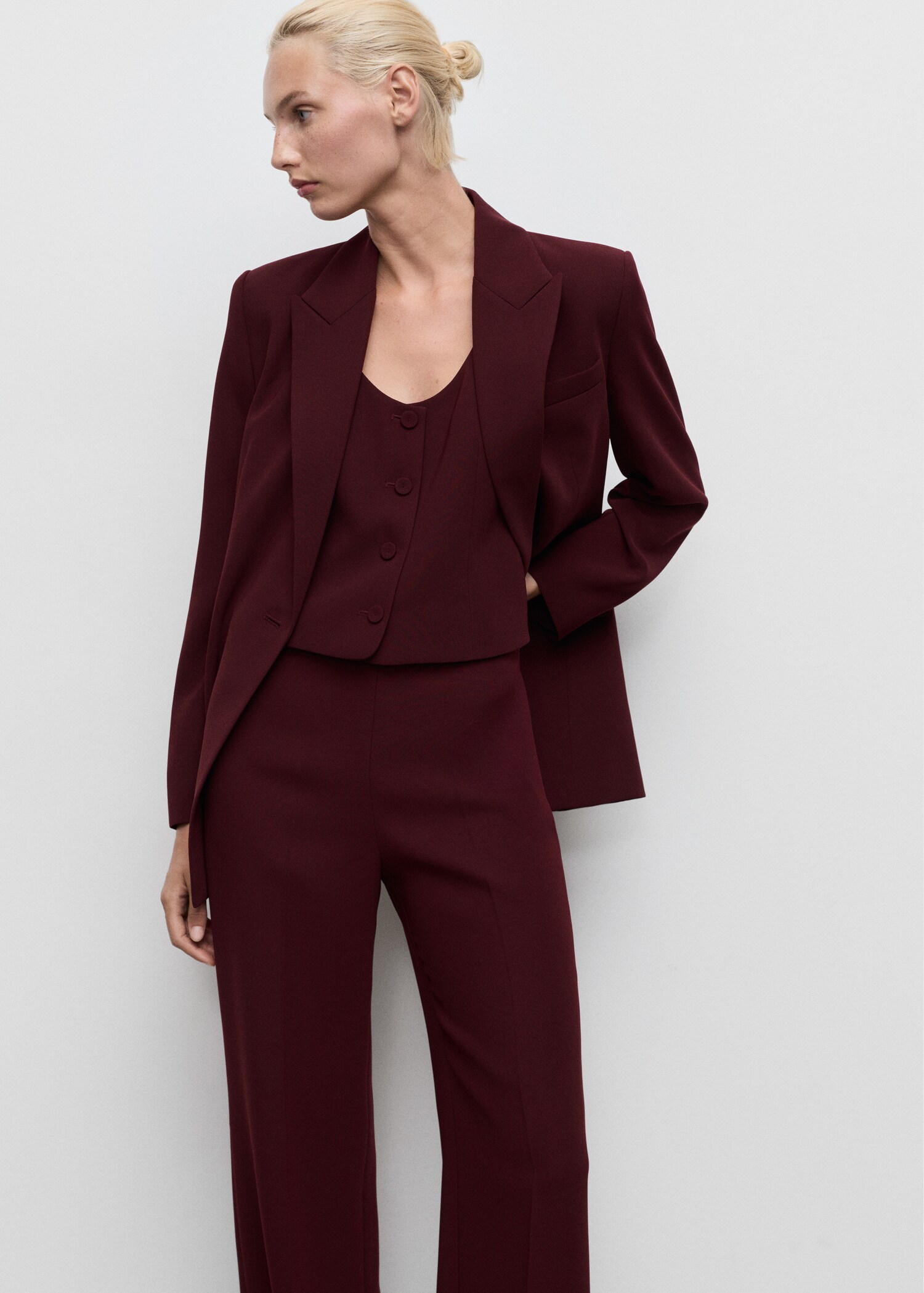Straight mid-rise suit trousers - Details of the article 1