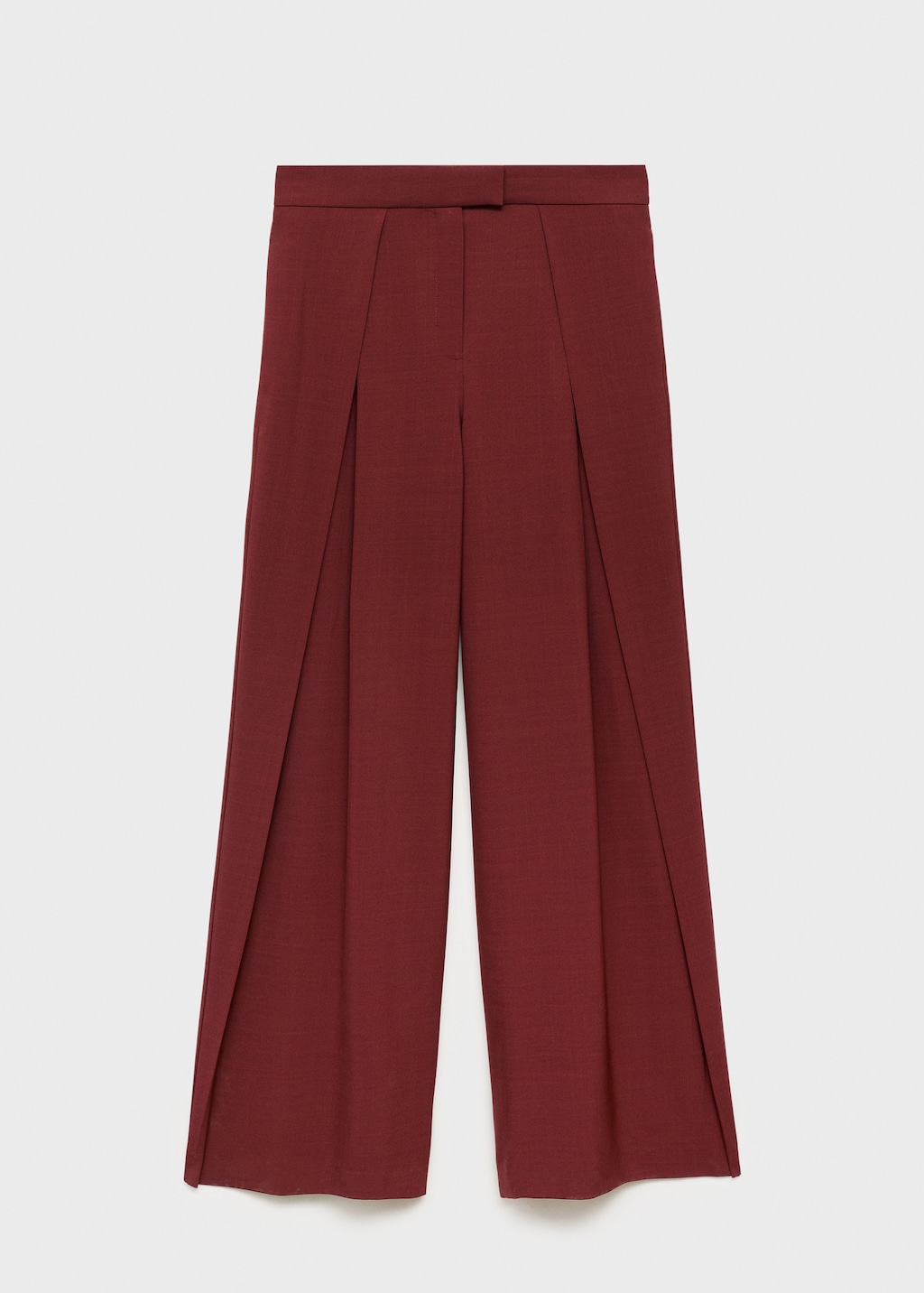 Wide-leg pleated suit pants