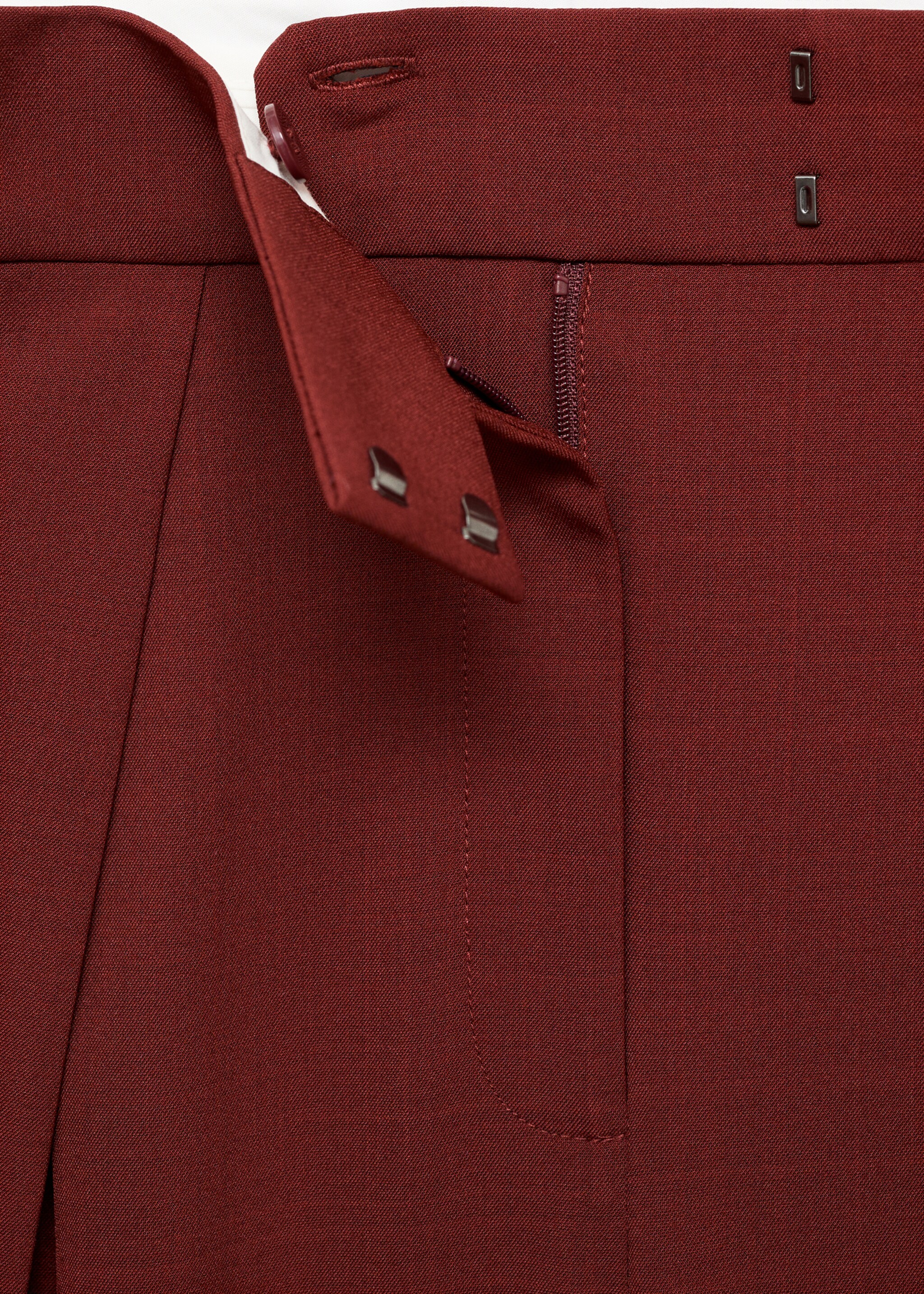 Wide-leg pleated suit trousers - Details of the article 0, Dark Orange. Ref: 17024120-00.