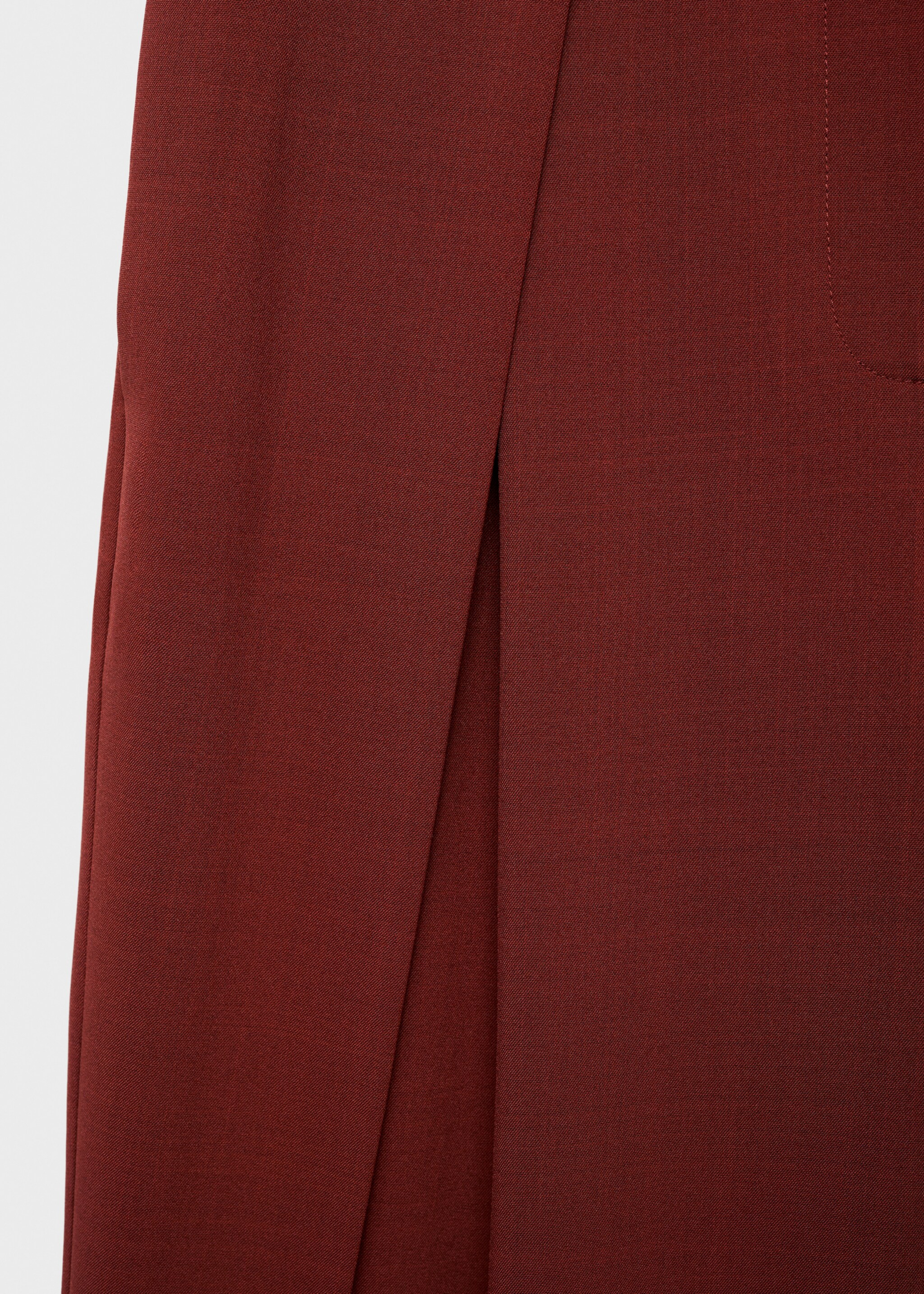 Wide-leg pleated suit trousers - Details of the article 8, Dark Orange. Ref: 17024120-00.