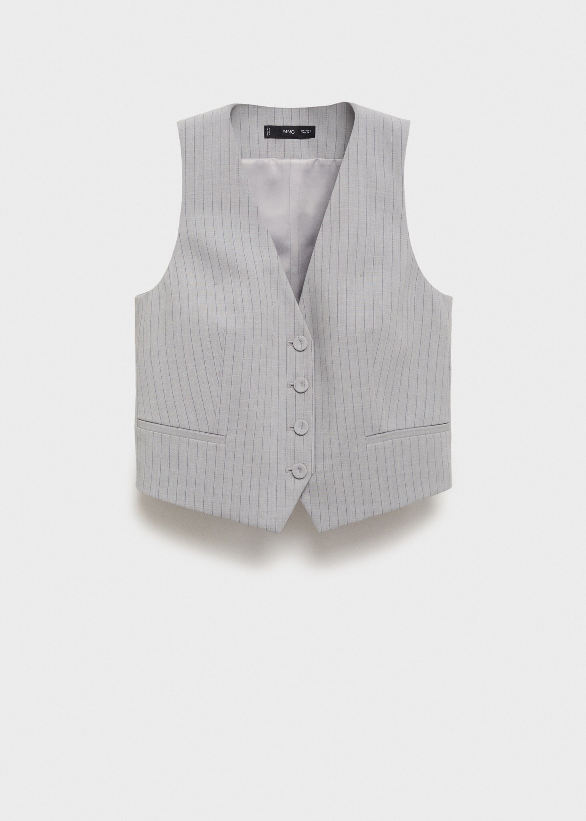 Pinstriped suit waistcoat - Article without model, Grey. Ref: 17024121-00.
