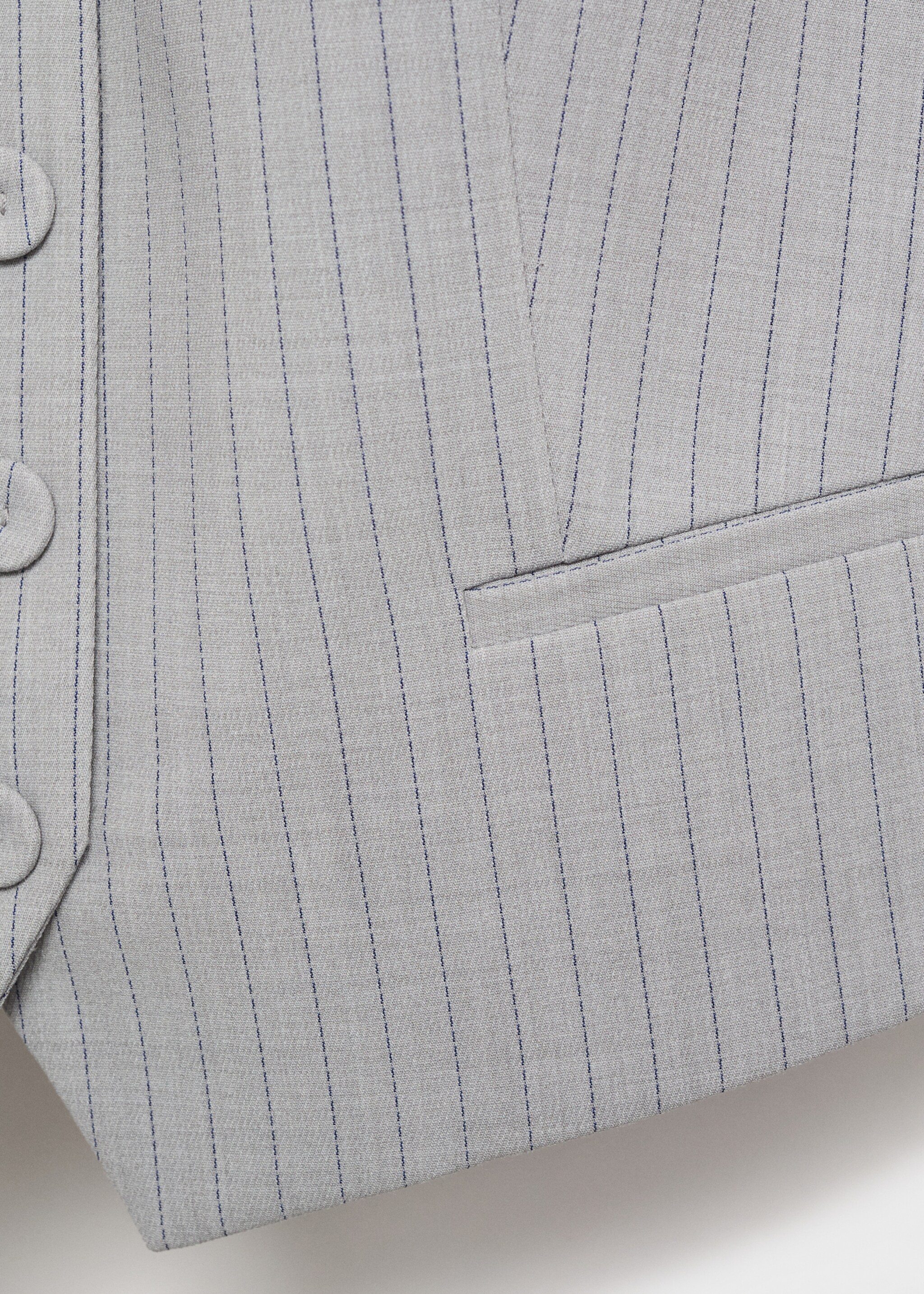 Pinstriped suit waistcoat - Details of the article 0, Grey. Ref: 17024121-00.