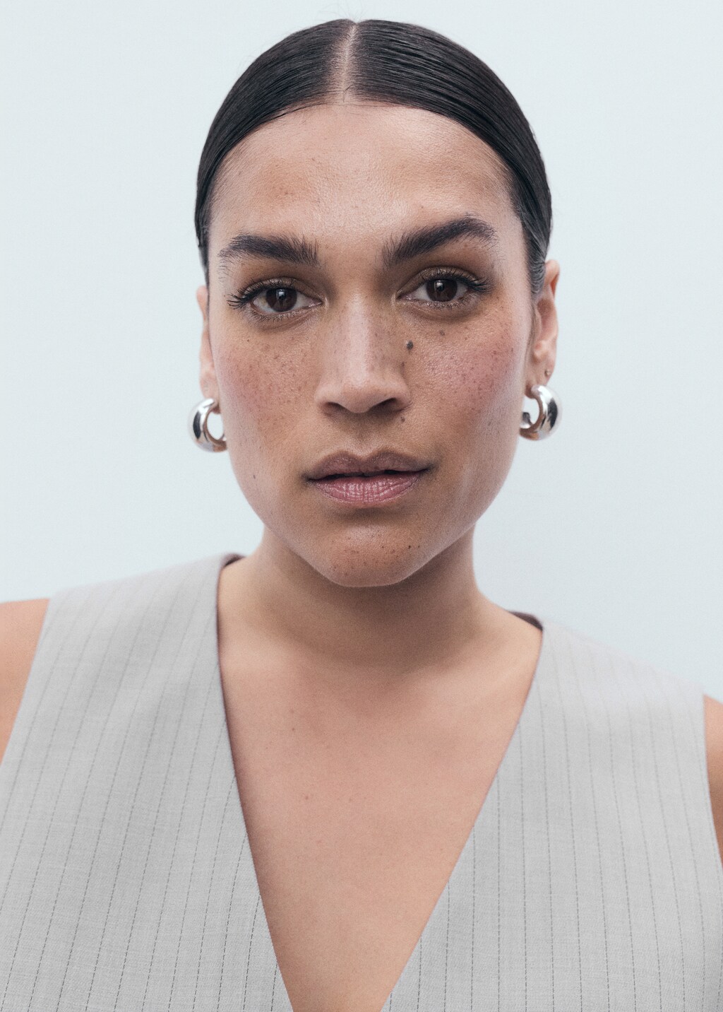 Pinstriped suit vest