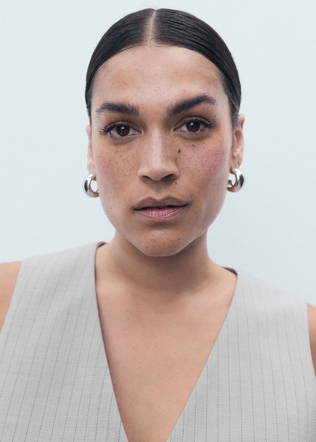 Pinstriped suit vest