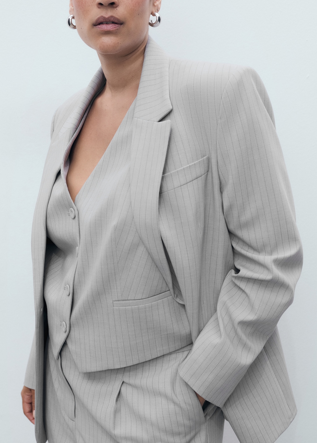 Pinstriped suit vest